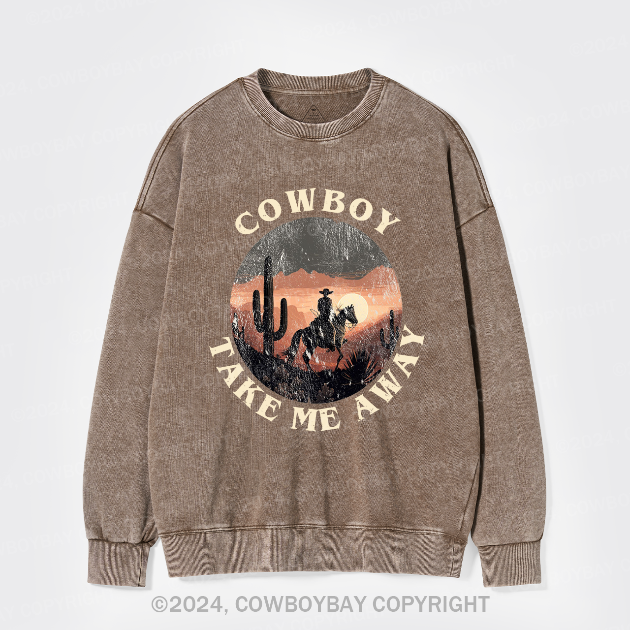 Cowboy Take Me Away Cute Farm Washed Sweatshirts
