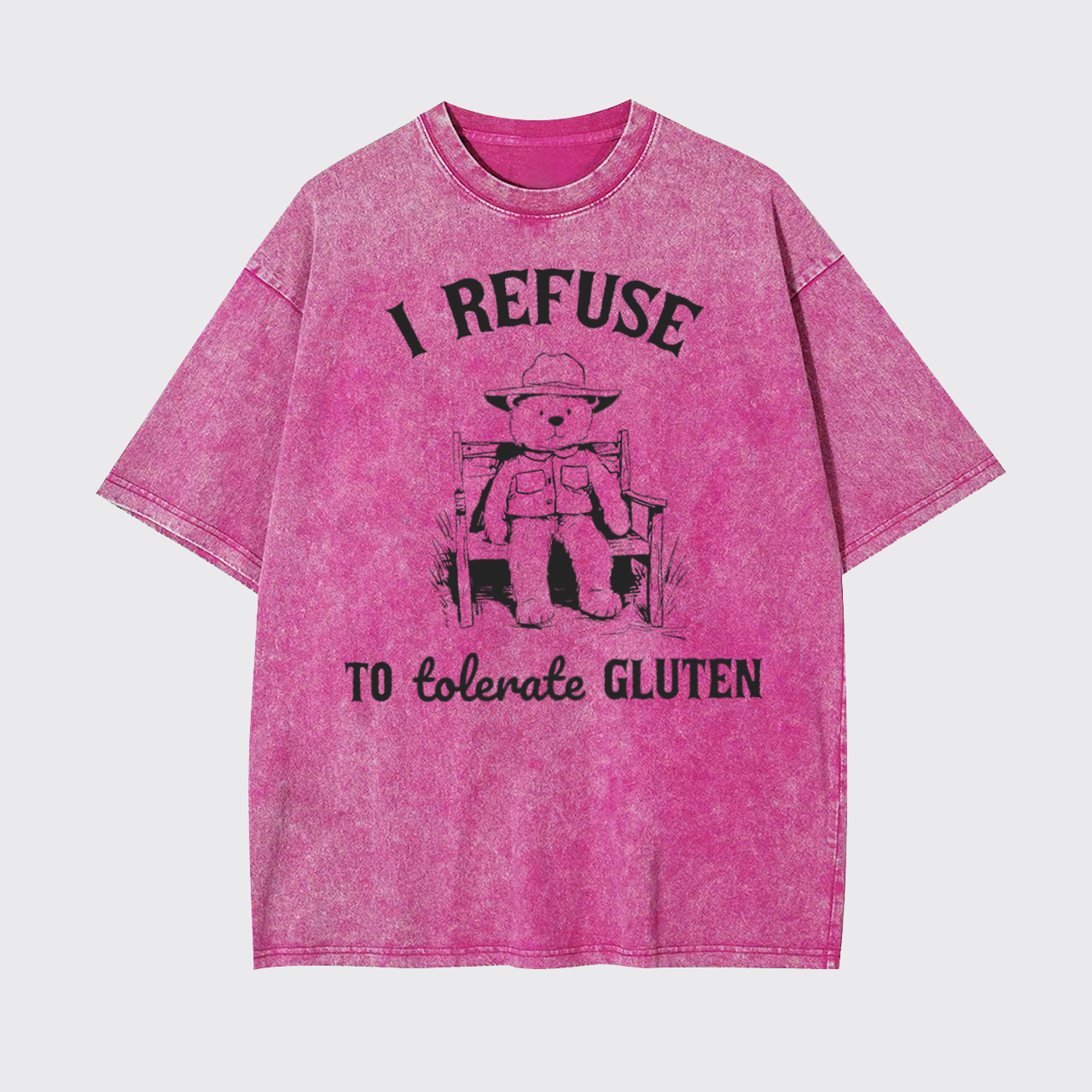 Bear Refuse to Tolerate Gluten Garment-dye Tees