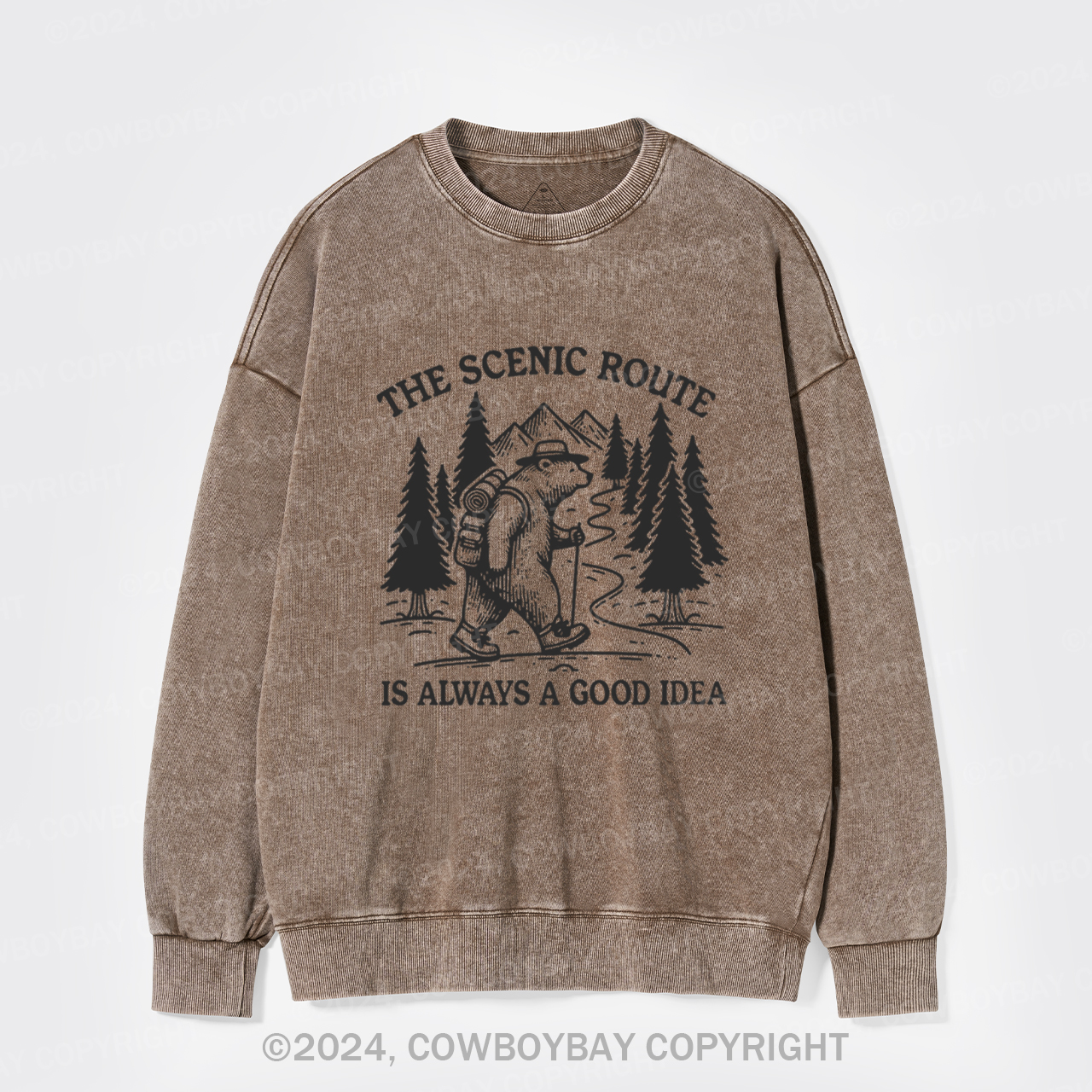 The Scenic Route Is Always A Good Idea Washed Sweatshirts