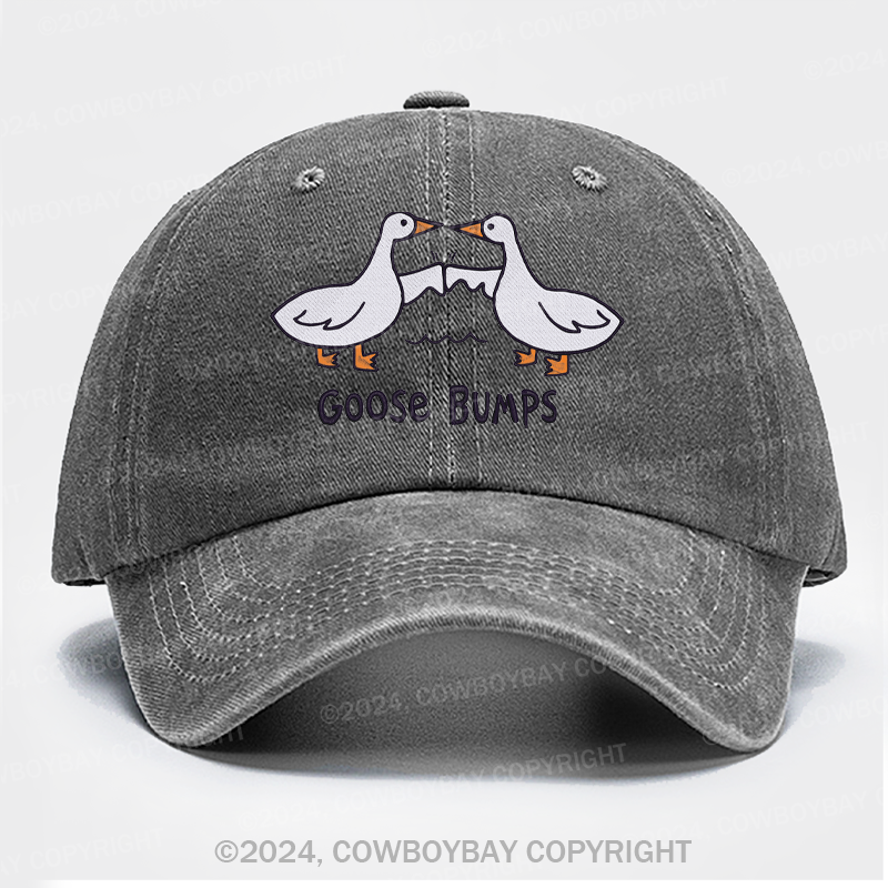 Goose Bump Embroidery Washed Hat