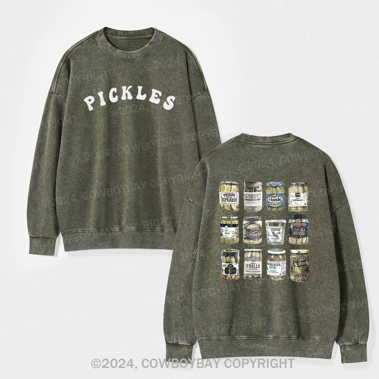 Canned Pickles Lovers Vintage Washed Sweatshirts