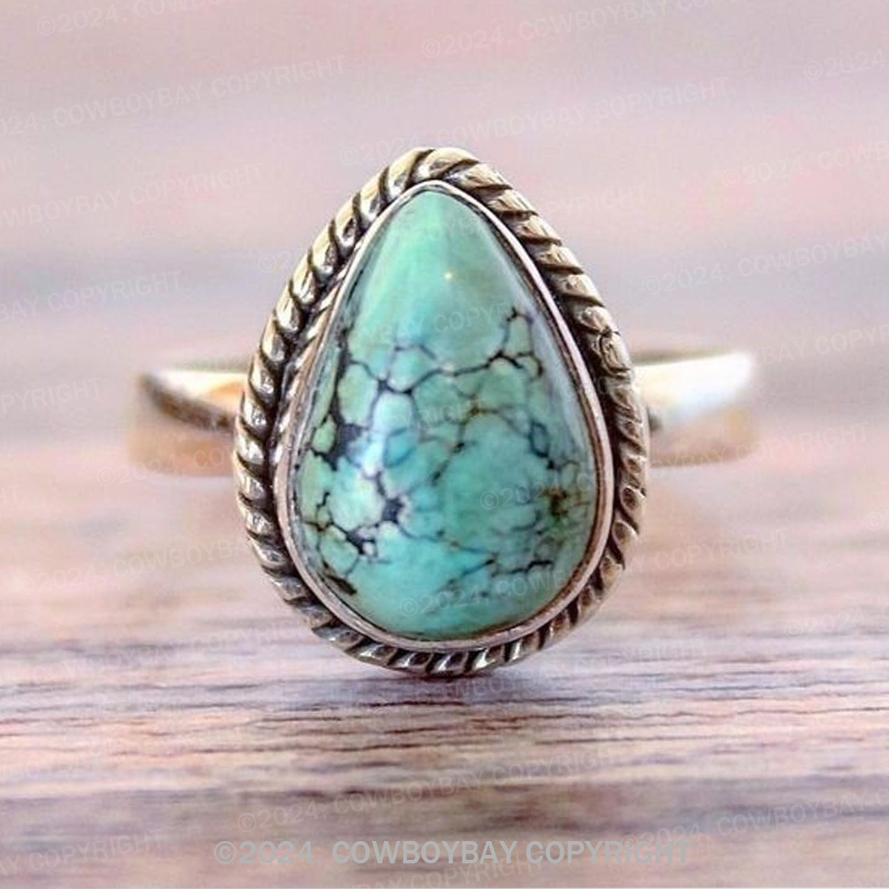 Minimalist Vintage Turquoise Ring
