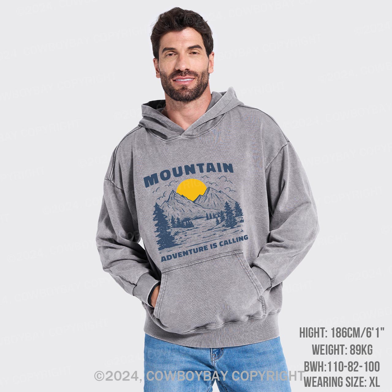 Mountain Adventure Is Calling Garment-Dye Hoodies