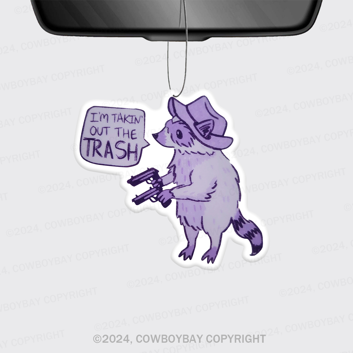 Raccoon Glitter Car Air Freshener