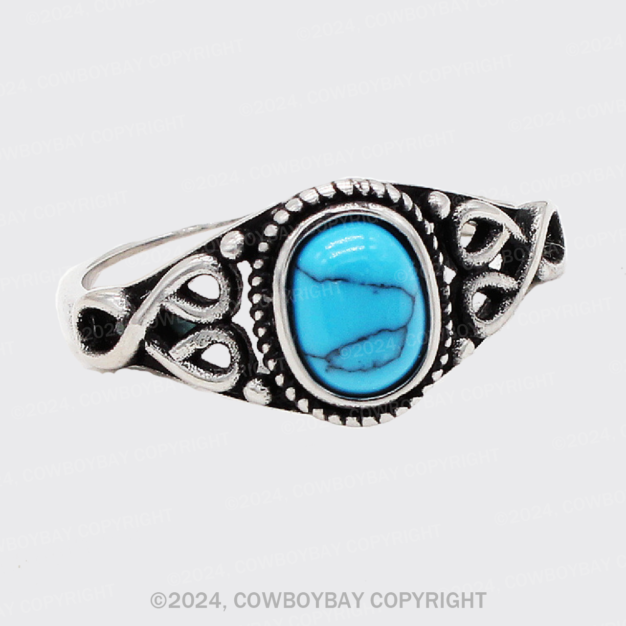 Vintage Court Turquoise Gemstone Ring