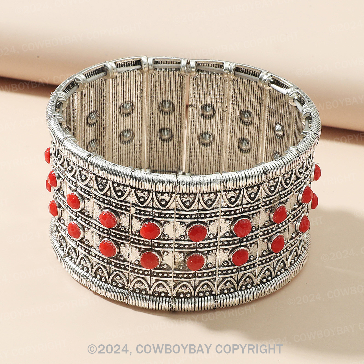 Vintage Inlaid Resin Simple Stretch Bracelet