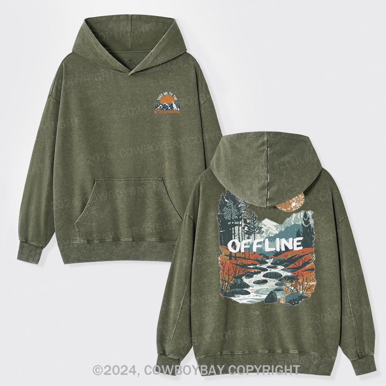 Hiking In The Mountains Garment-Dye Hoodies