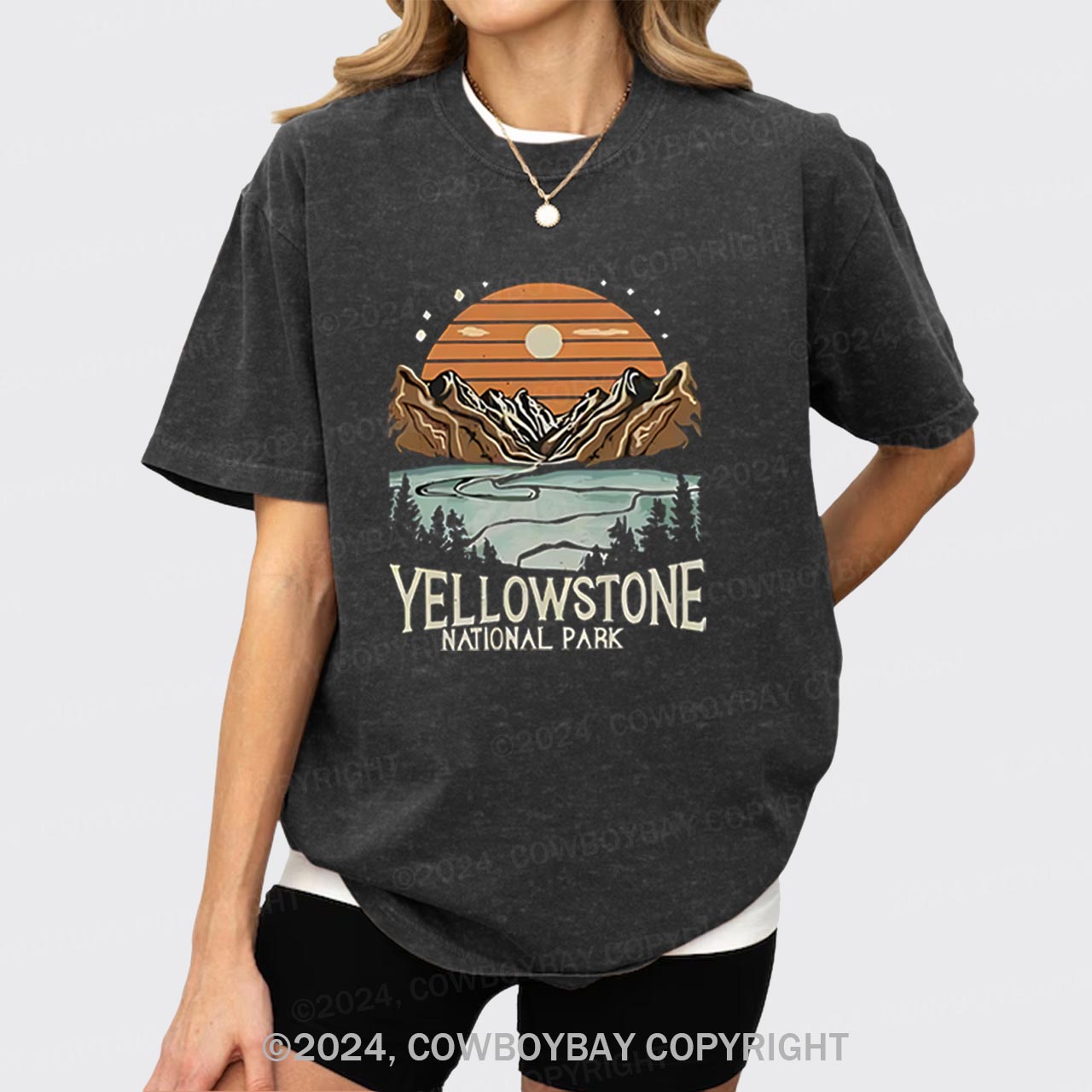 Retro Yellowstone National Park Garment-dye Tees
