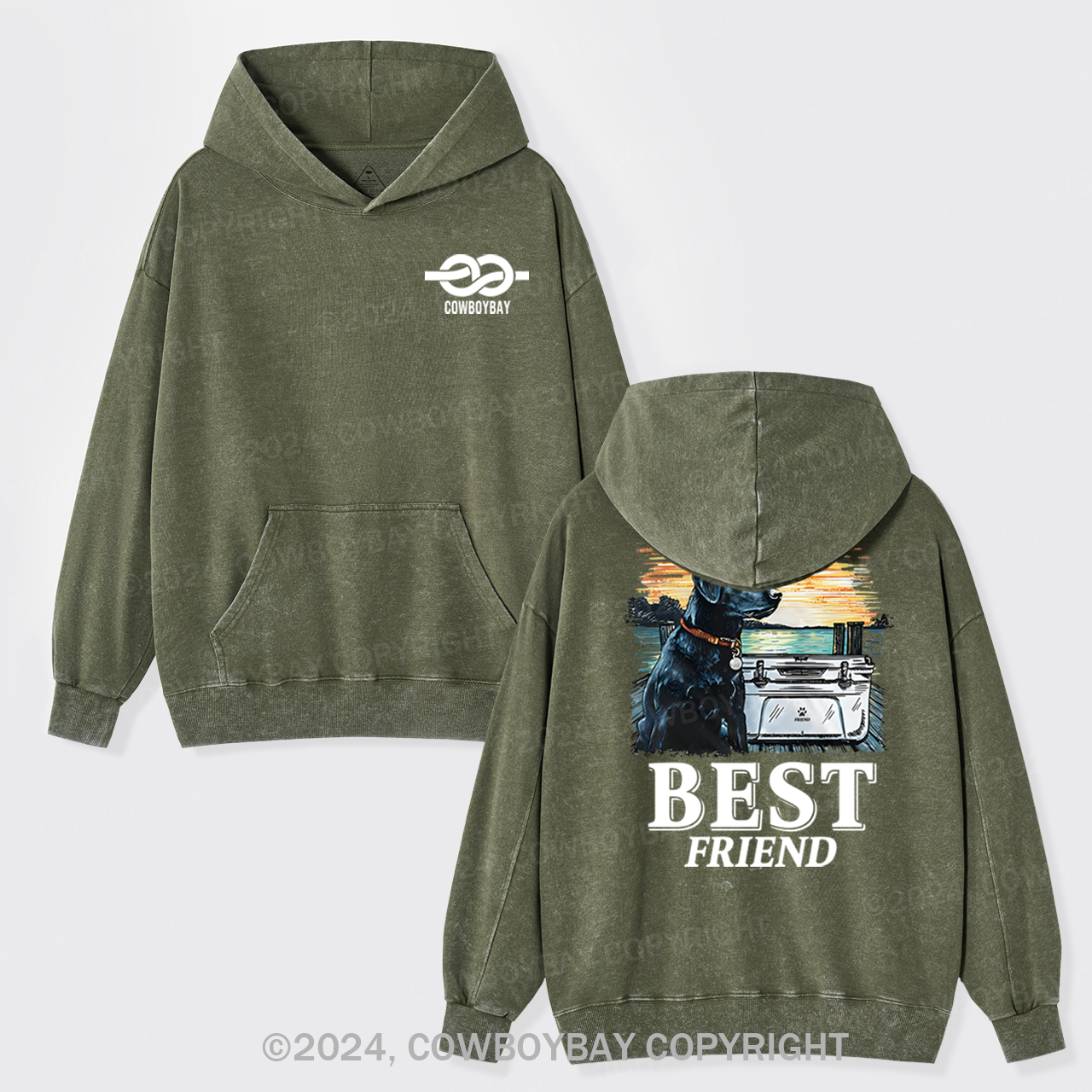 With Best Friend Garment-Dye Hoodies