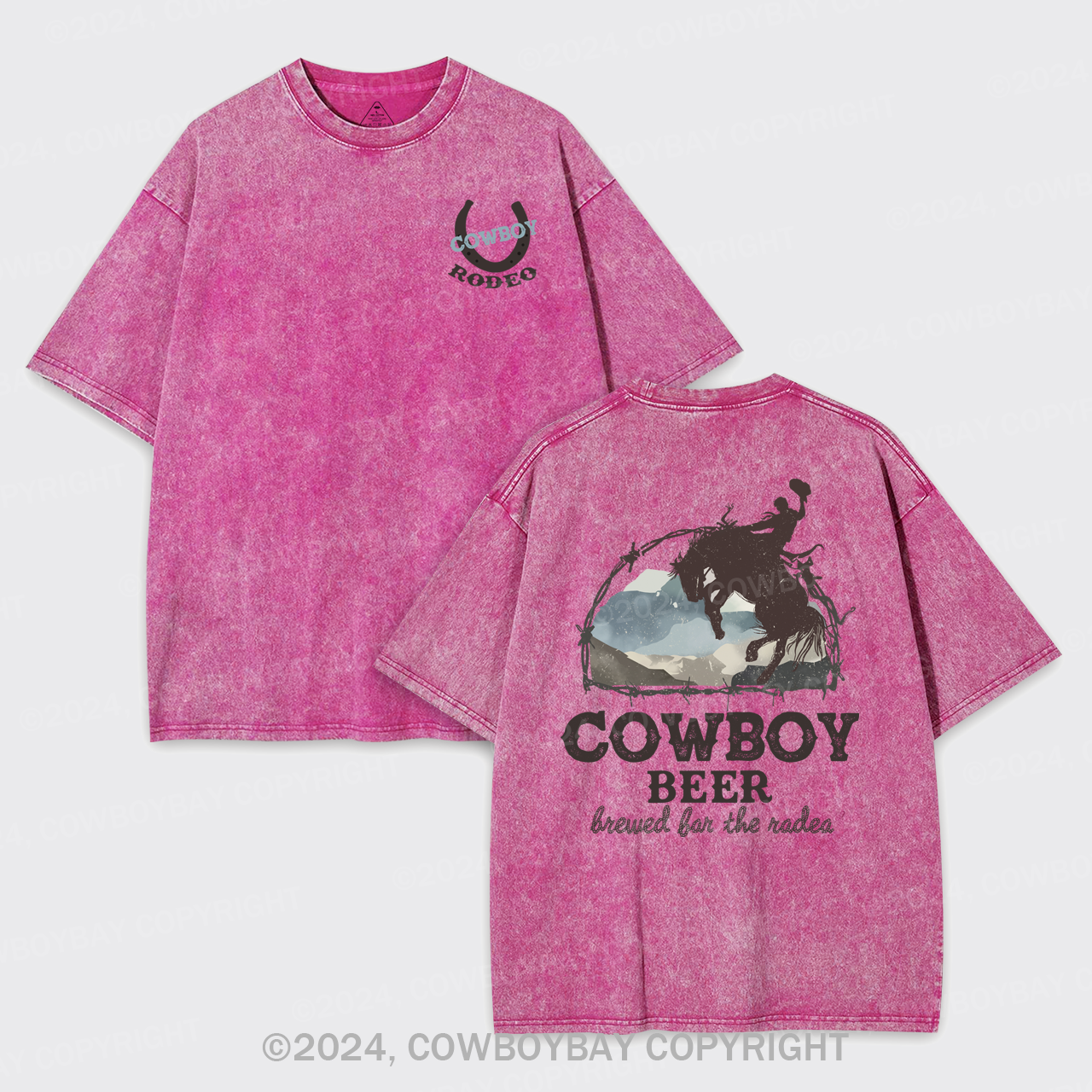 Beers Brewed for The Cowboy Rodeo Garment-dye Tees