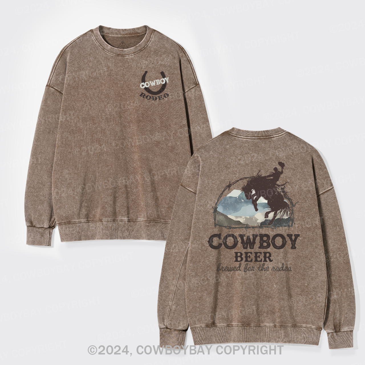 Beers Brewed for The Cowboy Rodeo Washed Sweatshirts