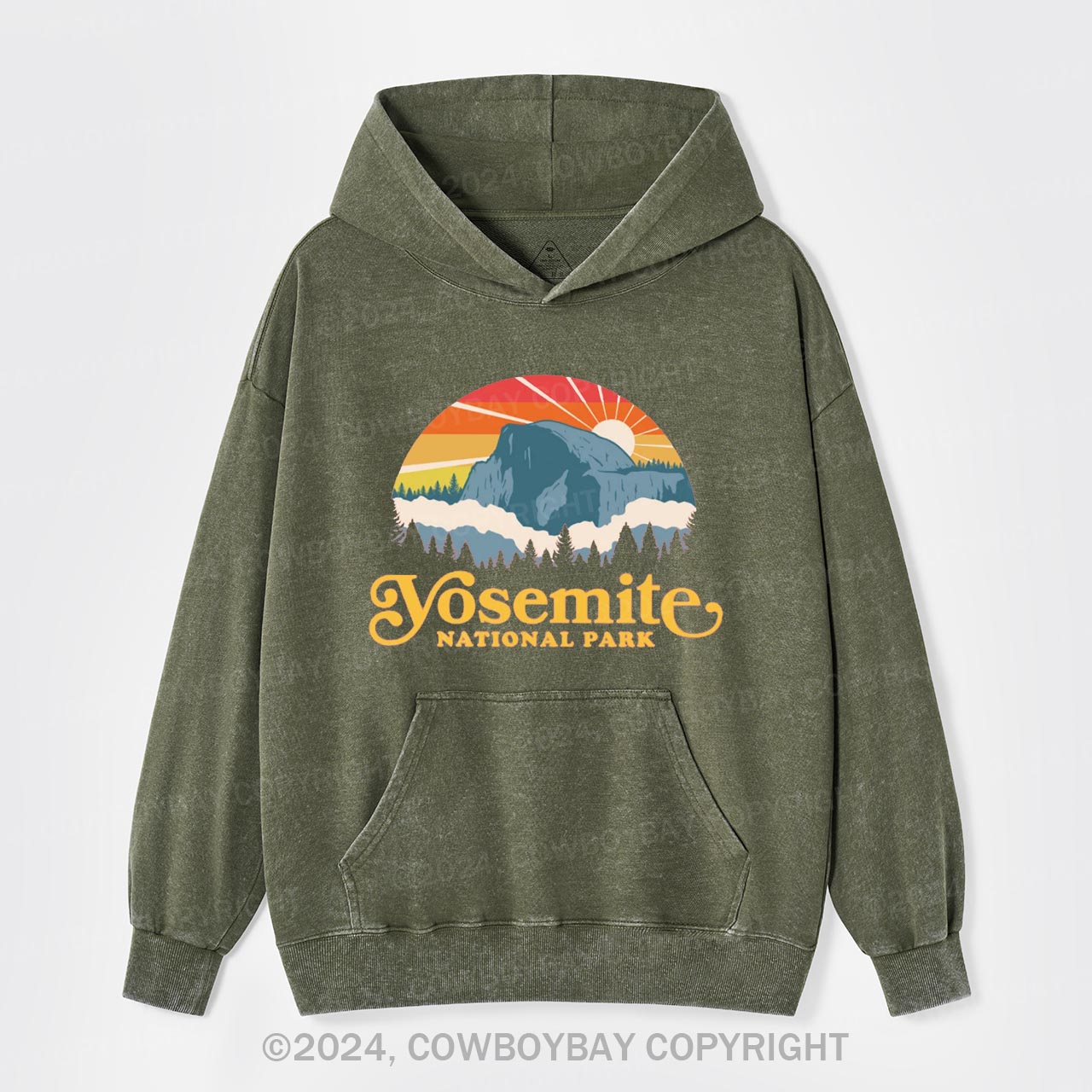 Yosemite Mountain Hiking Garment-Dye Hoodies