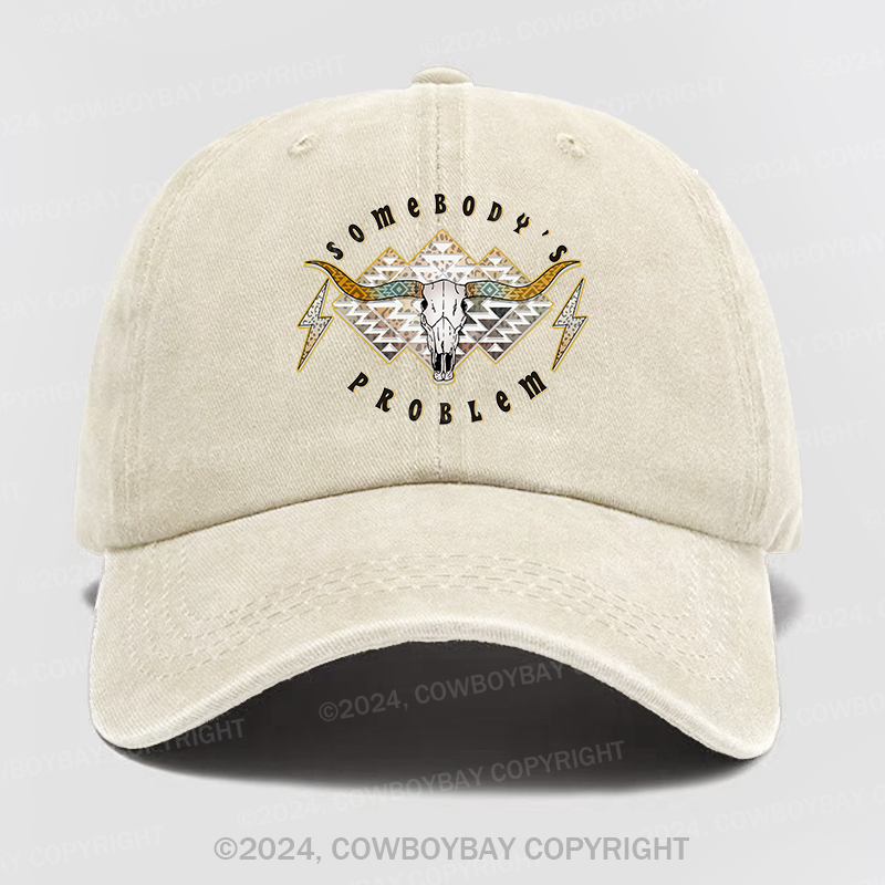 Boho Skull Somebody's Problem Wash Hat