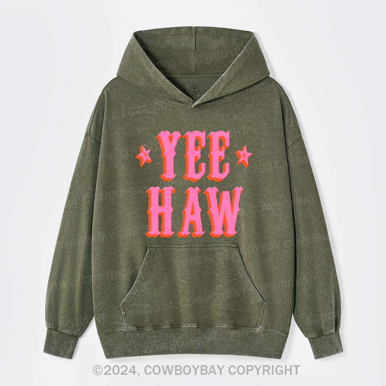 Yee Haw Garment-Dye Hoodies