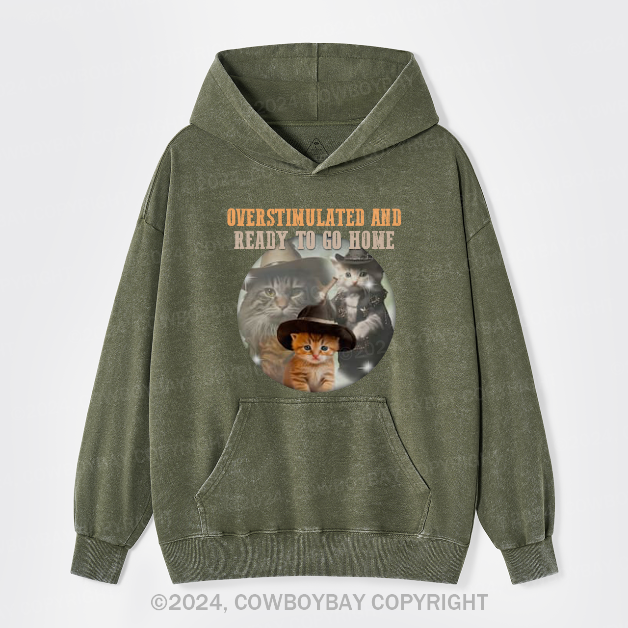 Overstimulated And Ready To Go Home Garment-Dye Hoodies