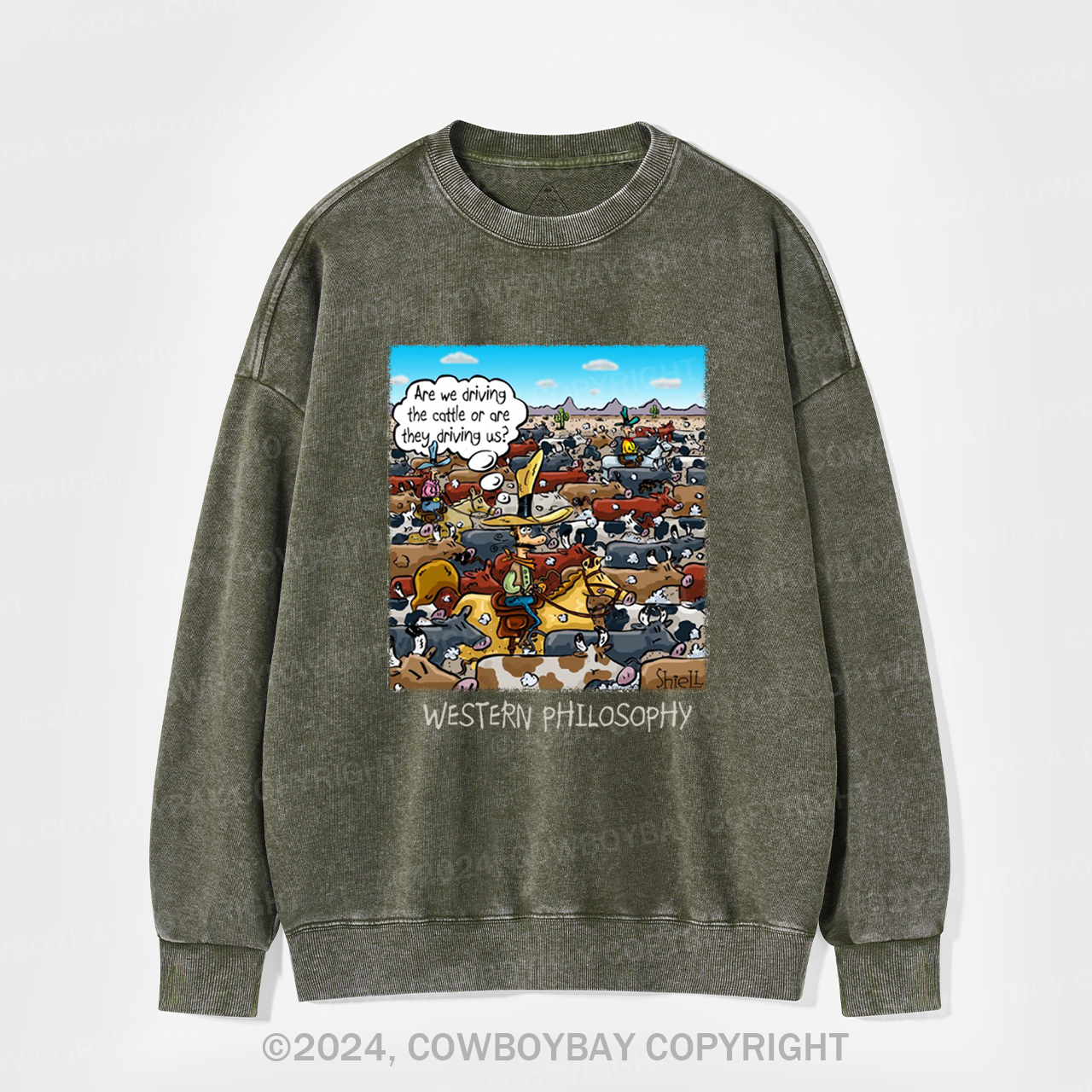Cowboy Philsophy Washed Sweatshirts