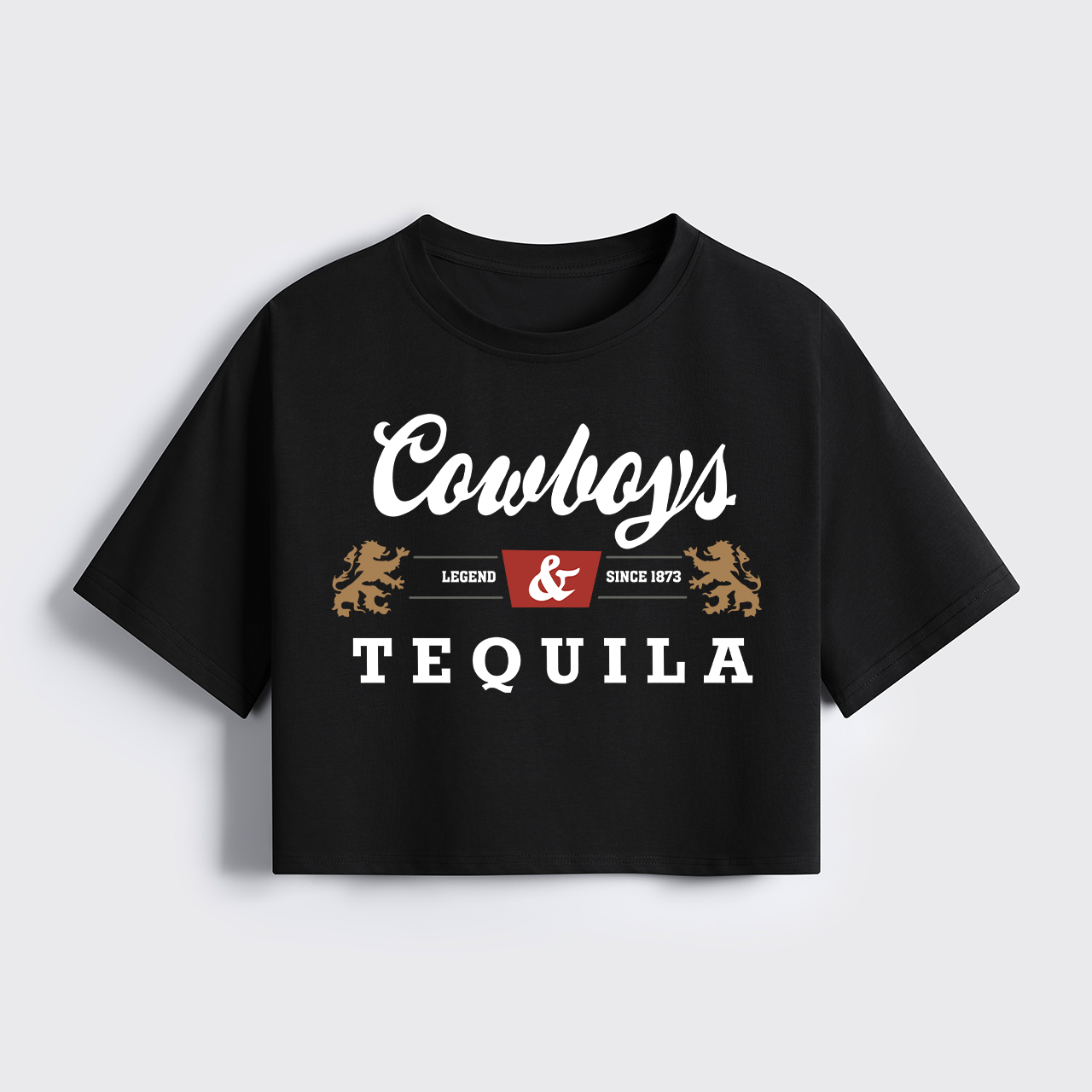 Cowboys And Tequila Cropped Boxy Tee