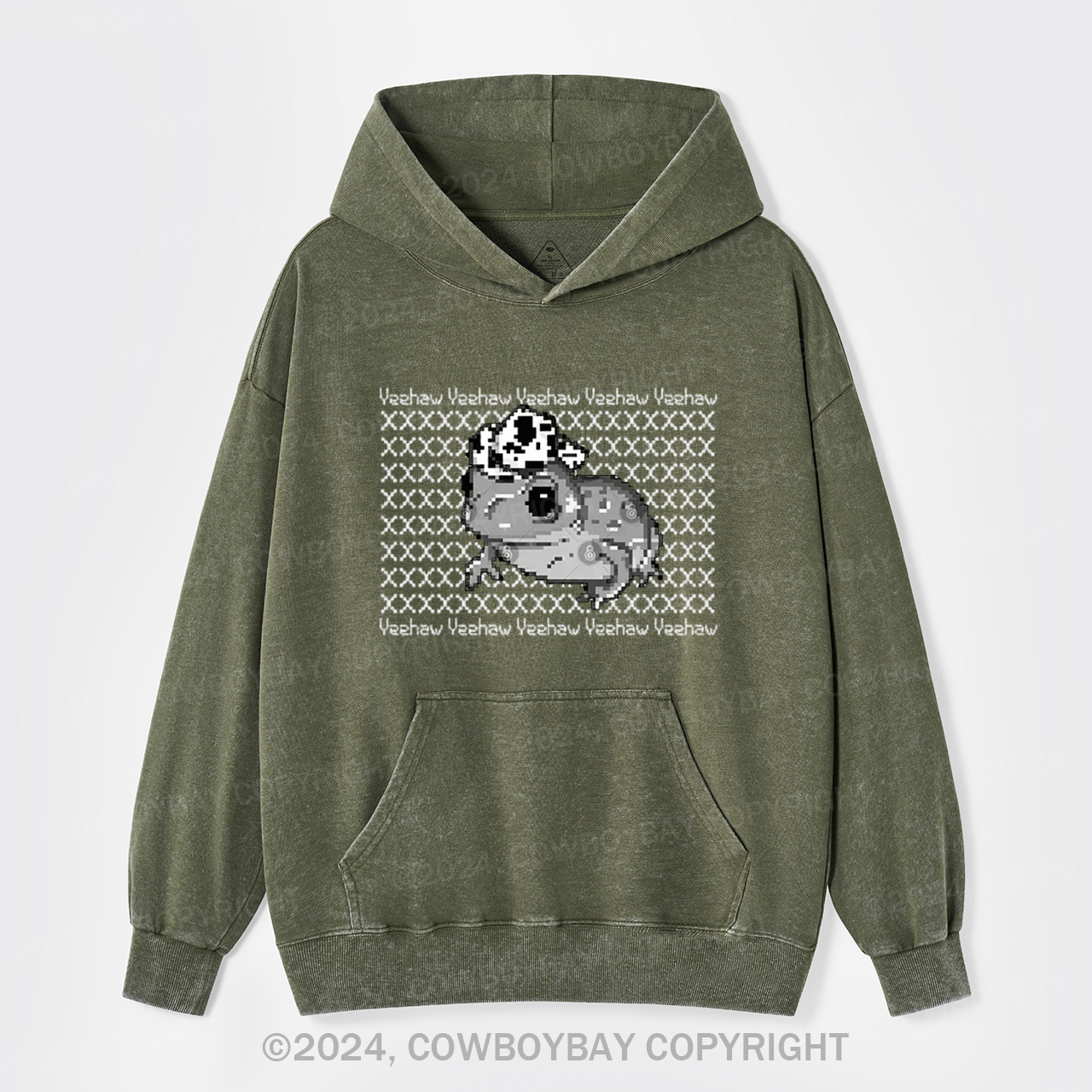 Yeehaw Frog Garment-Dye Hoodies