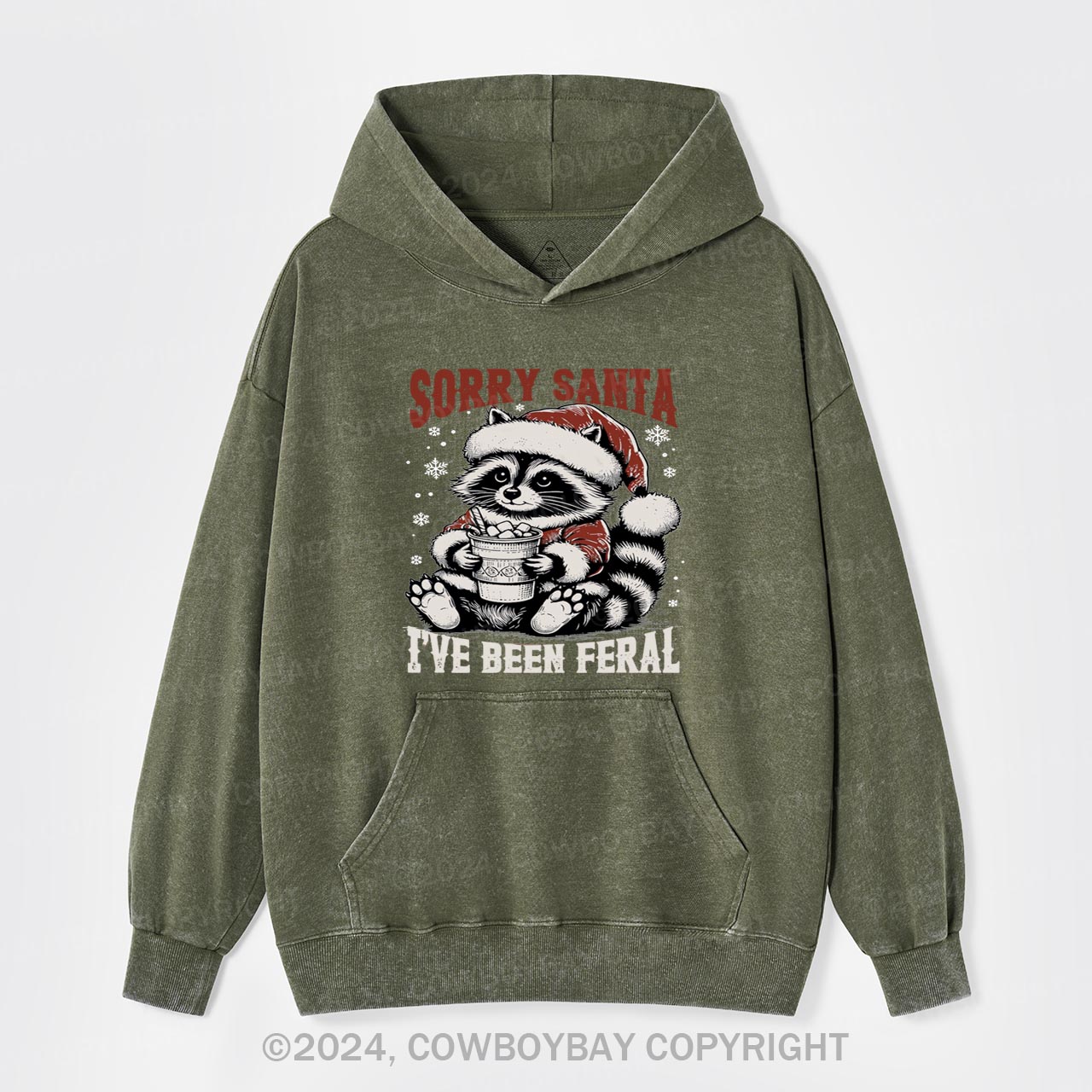 Sorry Santa I've Been Feral Garment-Dye Hoodies