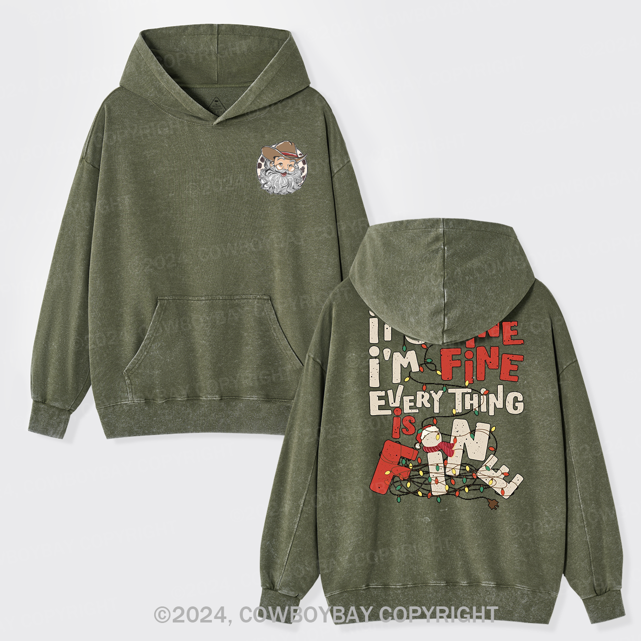 It's Fine. I'm Fine. Everything Is Fine Garment-Dye Hoodies