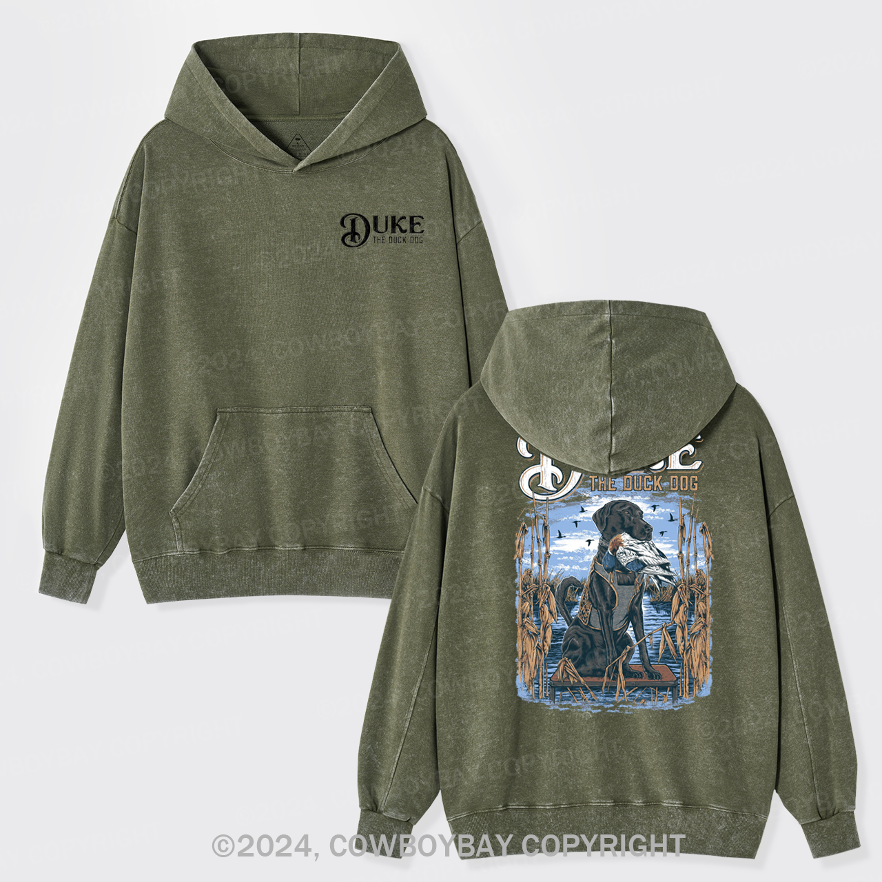 Duke The Duck Dog Garment-Dye Hoodies