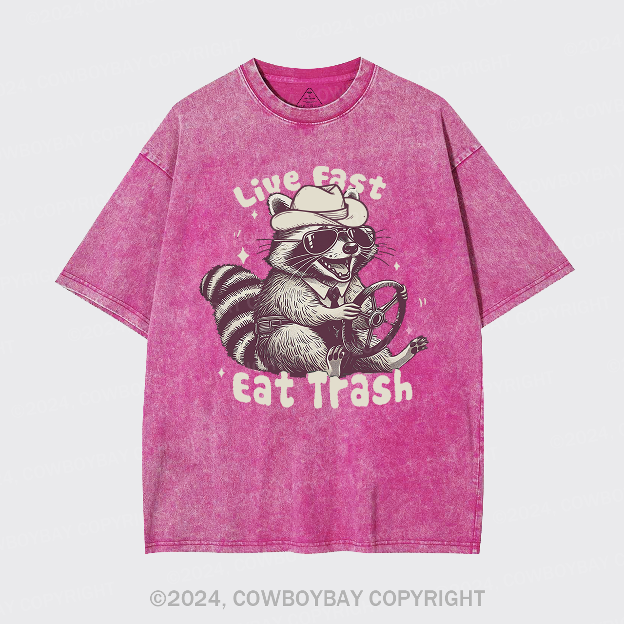 Live Fast Eat Trash Raccoon Garment-dye Tees
