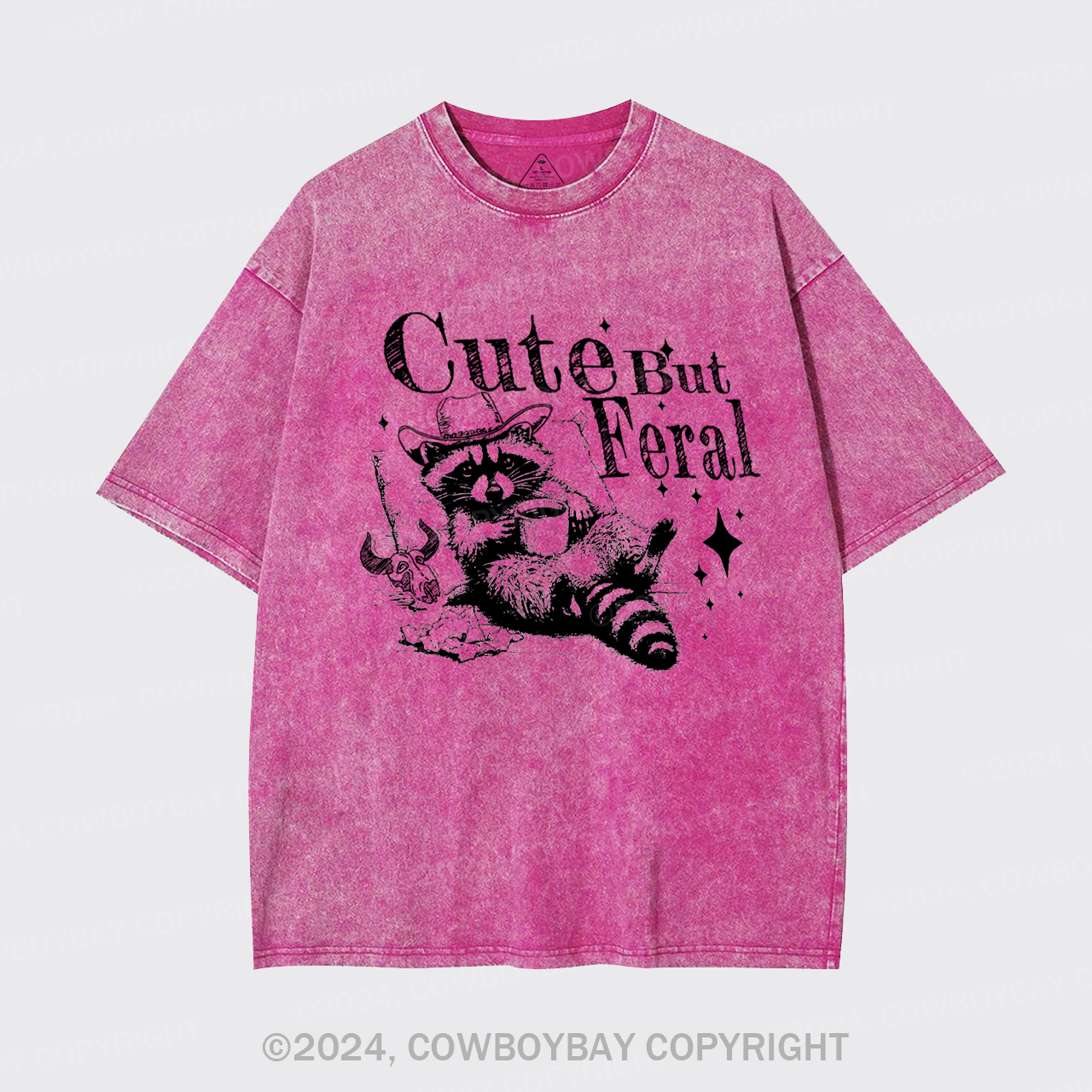 Cute but Feral Raccoon Garment-dye Tees
