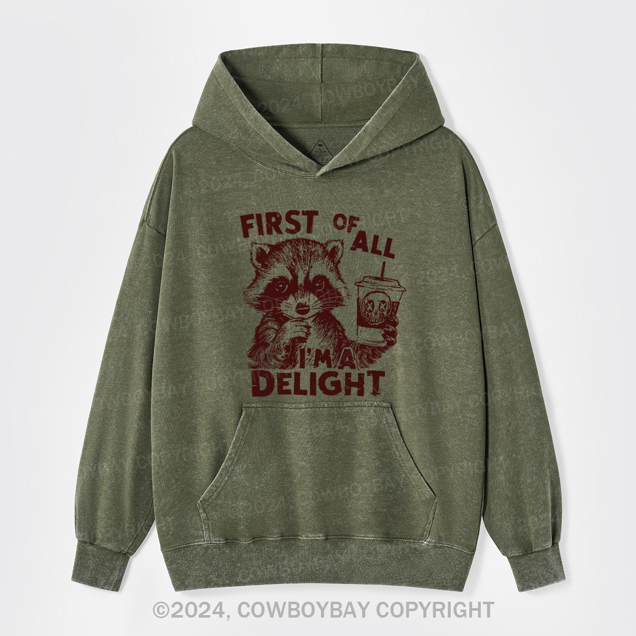 First Of All I'm A Delight Garment-Dye Hoodies
