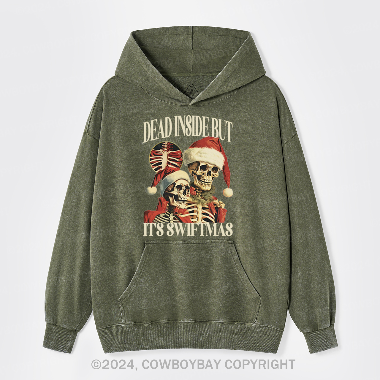 Dead Inside But It's Swiftmas Garment-Dye Hoodies