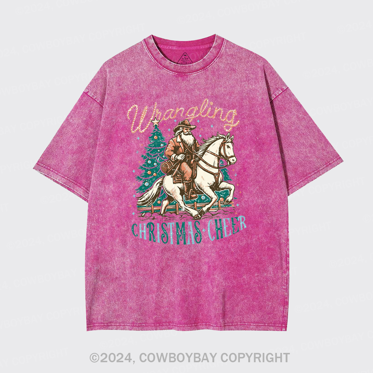 Western Christmas Santa Garment-dye Tees
