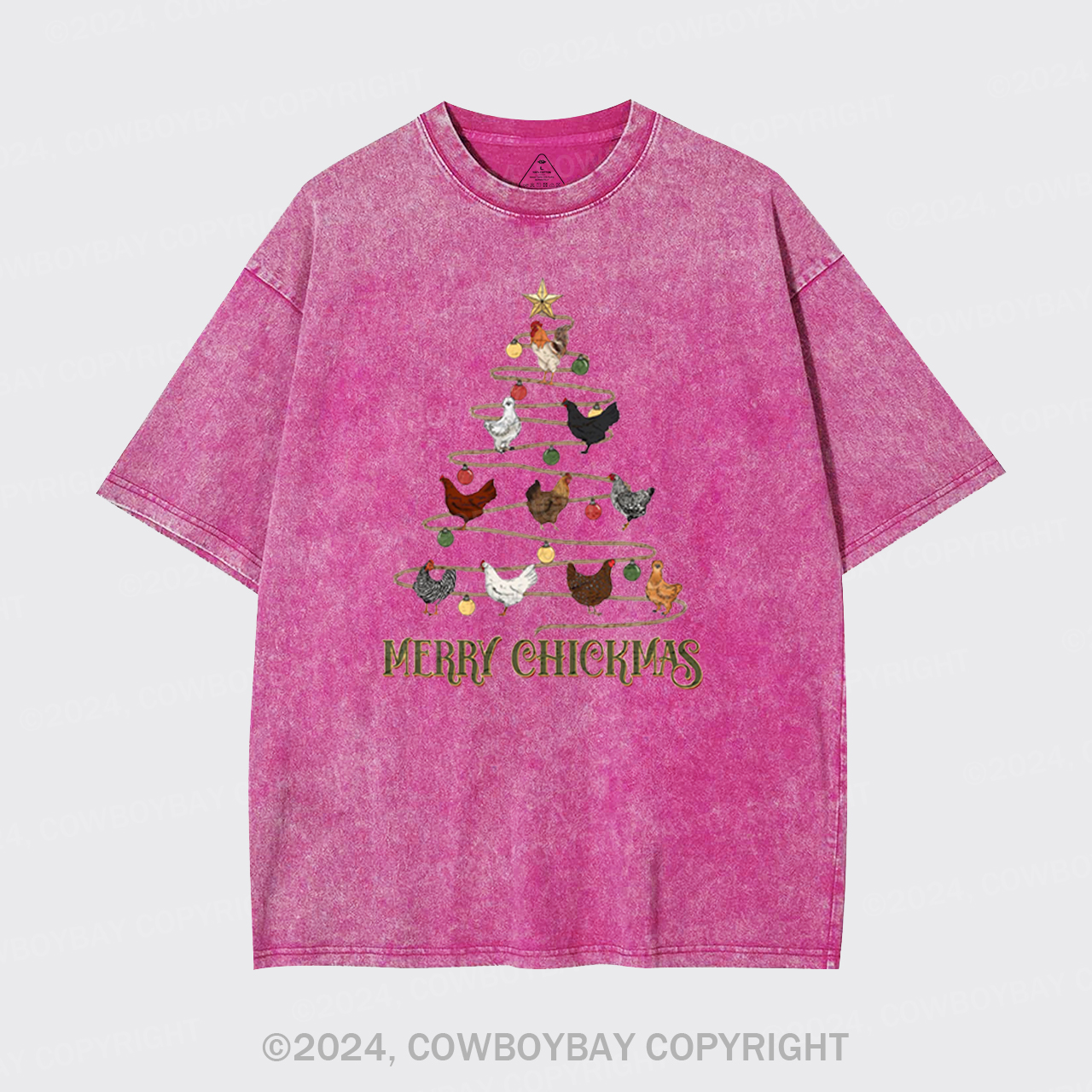 Christmas Chicken Vintage Garment-dye Tees