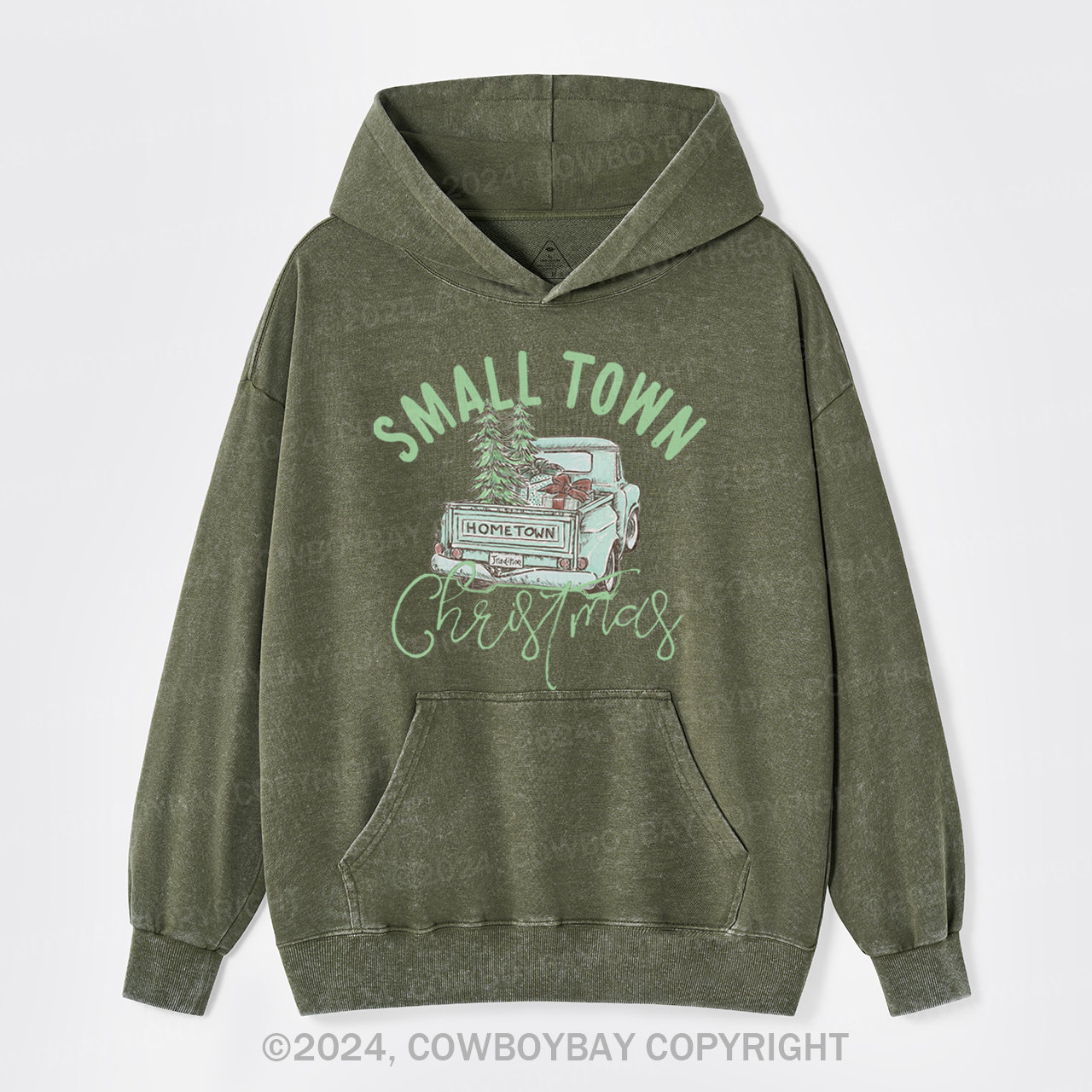 Small Town Christmas Garment-Dye Hoodies