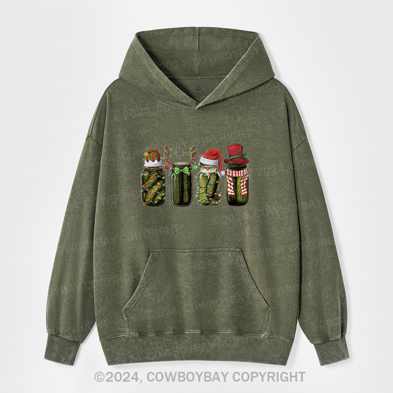 Christmas Pickle Garment-Dye Hoodies