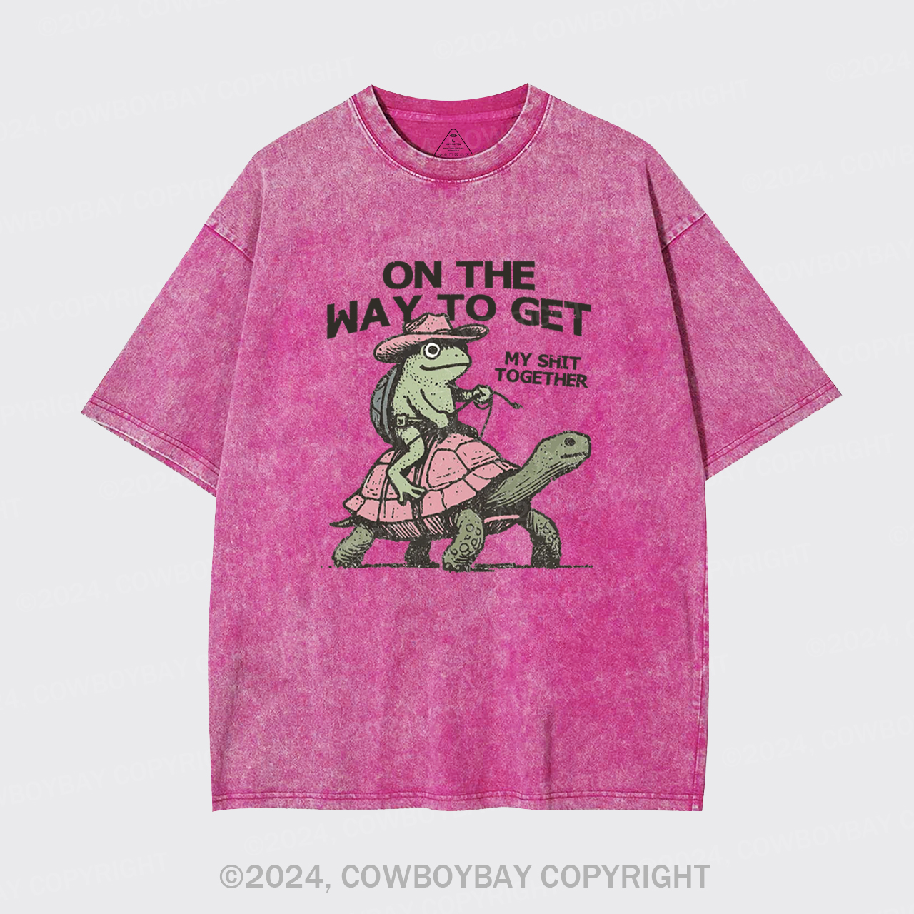 Cowboy Frog On Turtle Garment-dye Tees