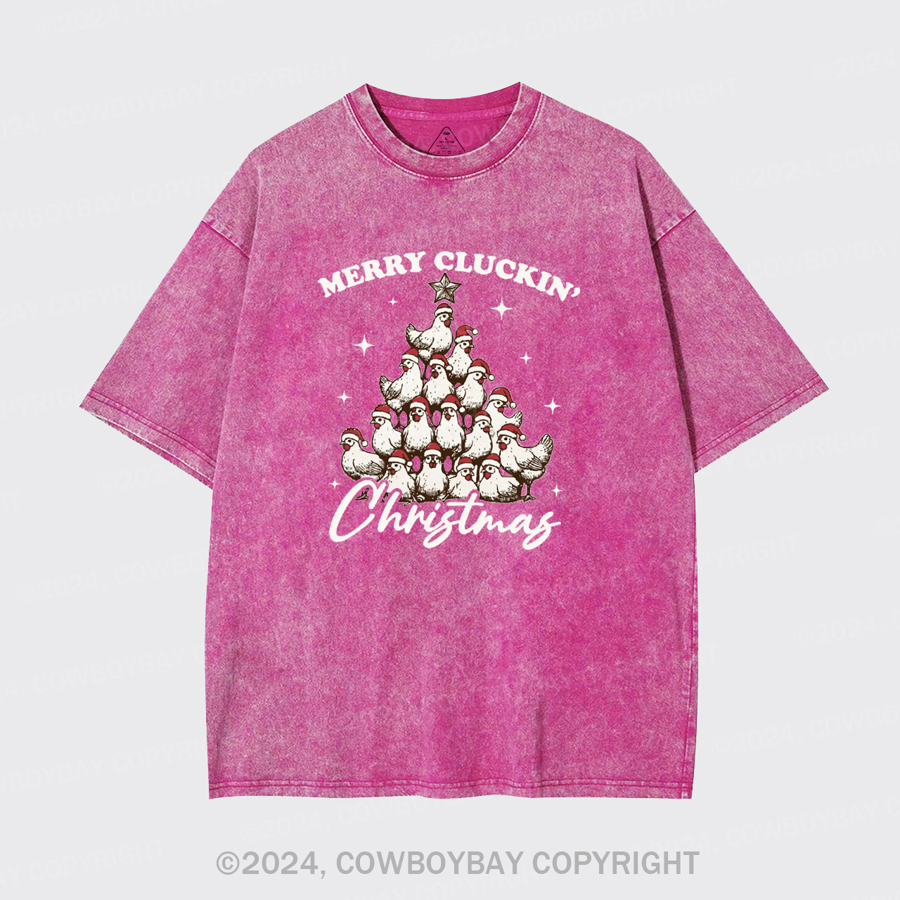 Merry Christmas Chickens Garment-dye Tees