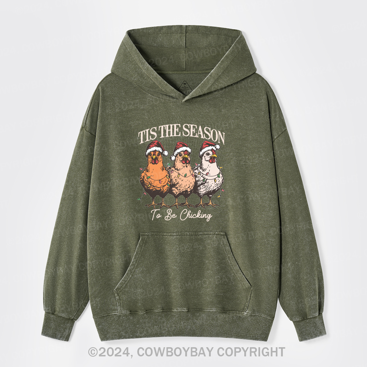 Tis The Season To Be Chicking Garment-Dye Hoodies