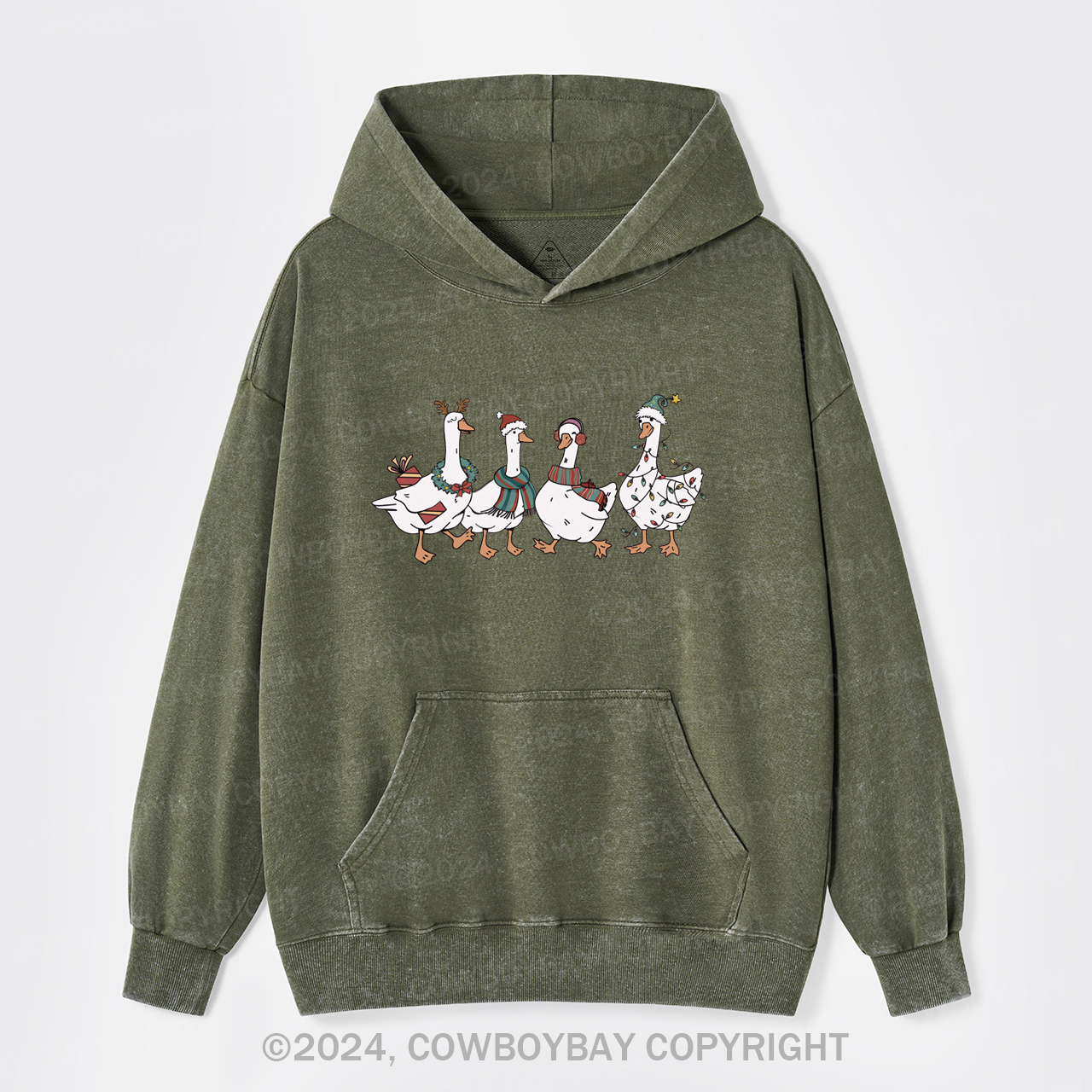 Christmas Silly Goose Garment-Dye Hoodies