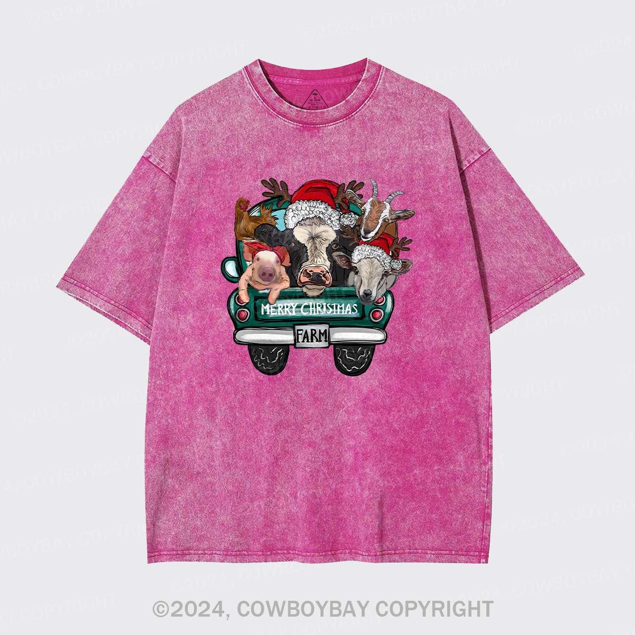 Attend A Christmas Party With Three Farm Pets Garment-dye Tees