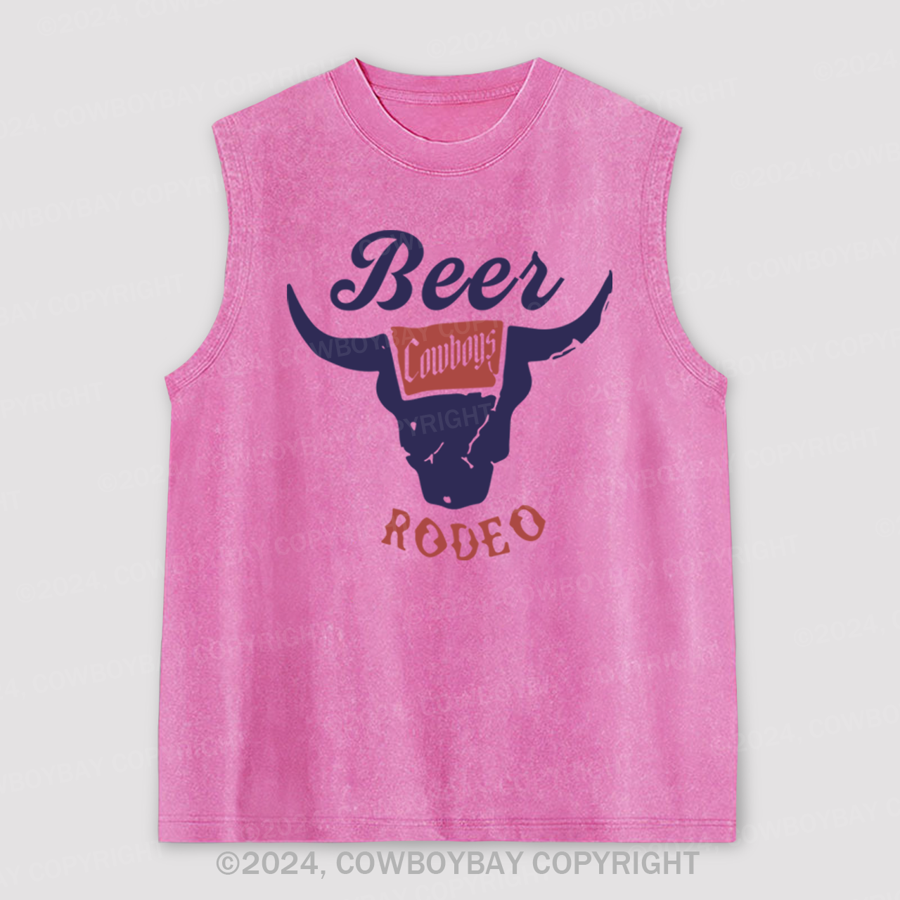 Retro Beer Rodeo Inspired Washed Tanks