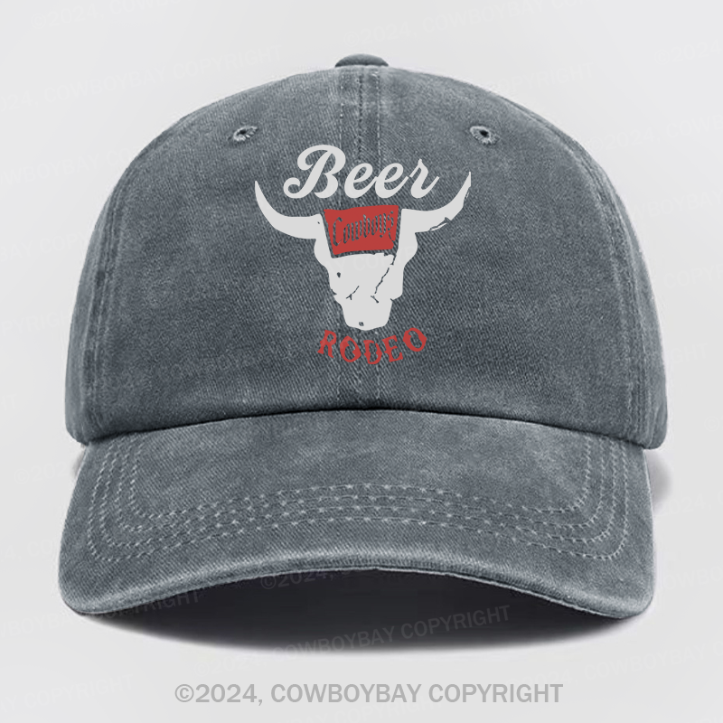 Retro Beer Rodeo Inspired Wash Hat
