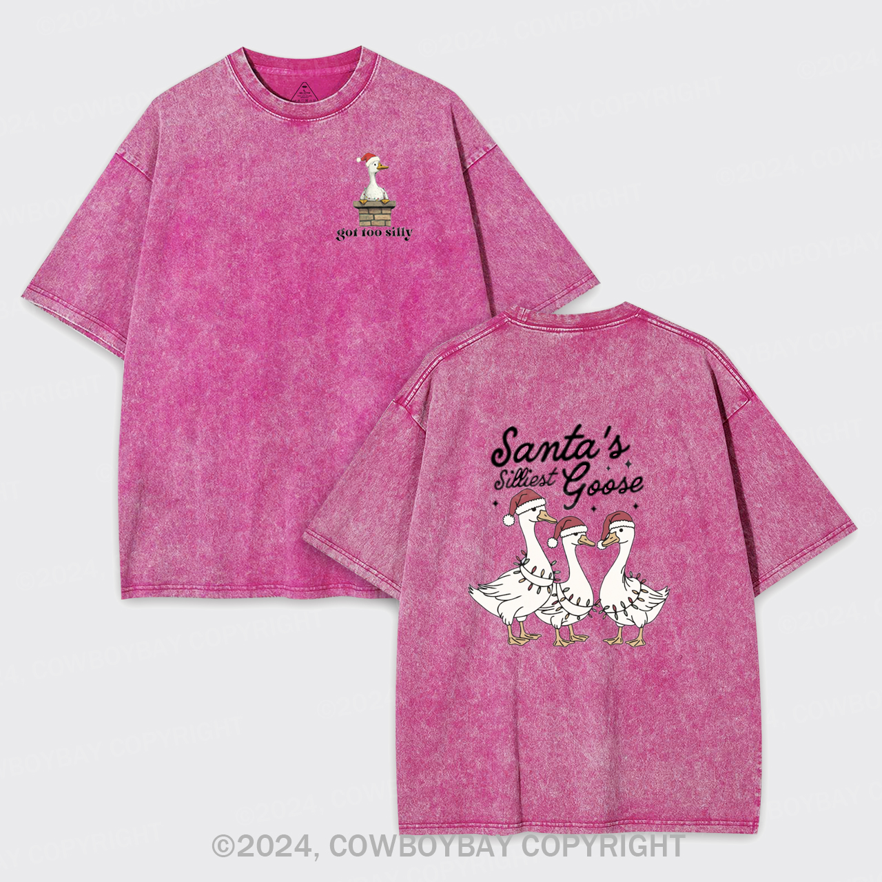 Santa's Silliest Goose Garment-dye Tees
