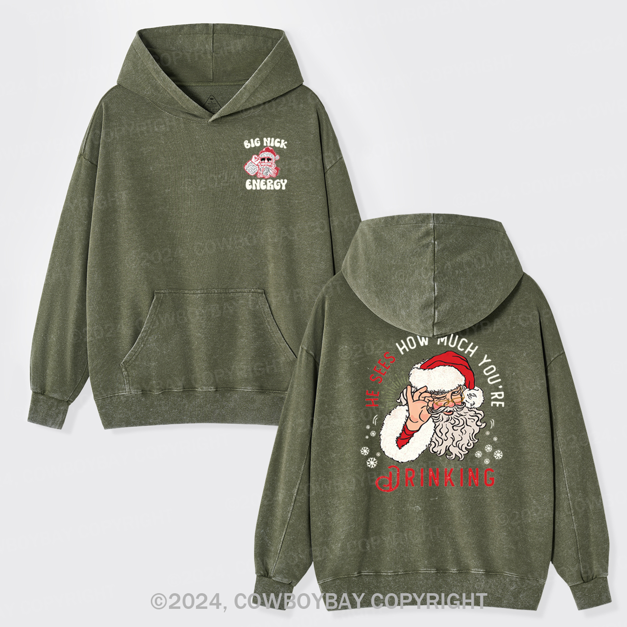 He Sees How Much You're Drinking Garment-Dye Hoodies