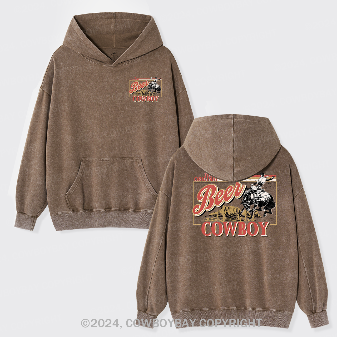 The Original Cowboy Men's Beer Garment-Dye Hoodies