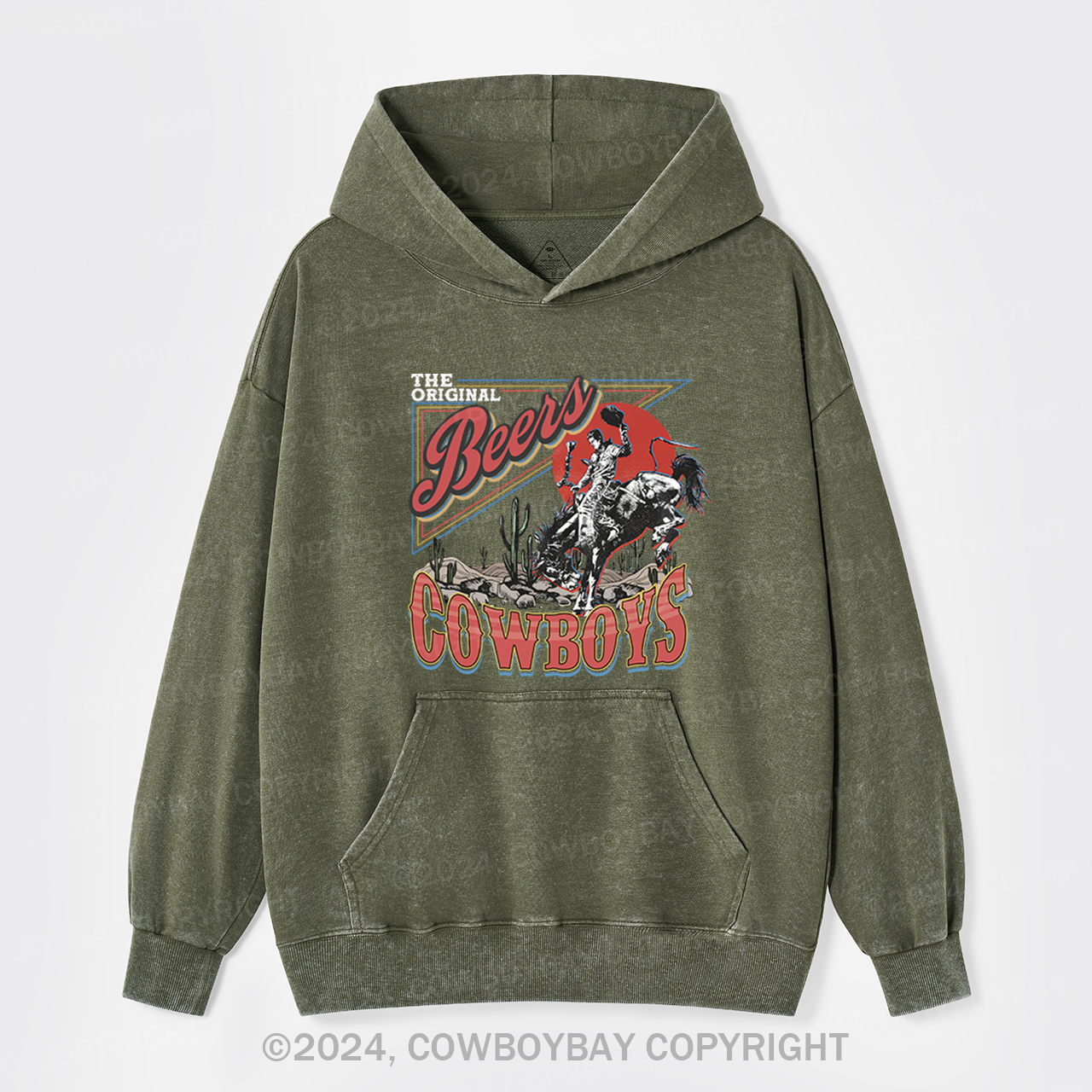 The Original Beers Rodeo Of Cowboys Garment-Dye Hoodies