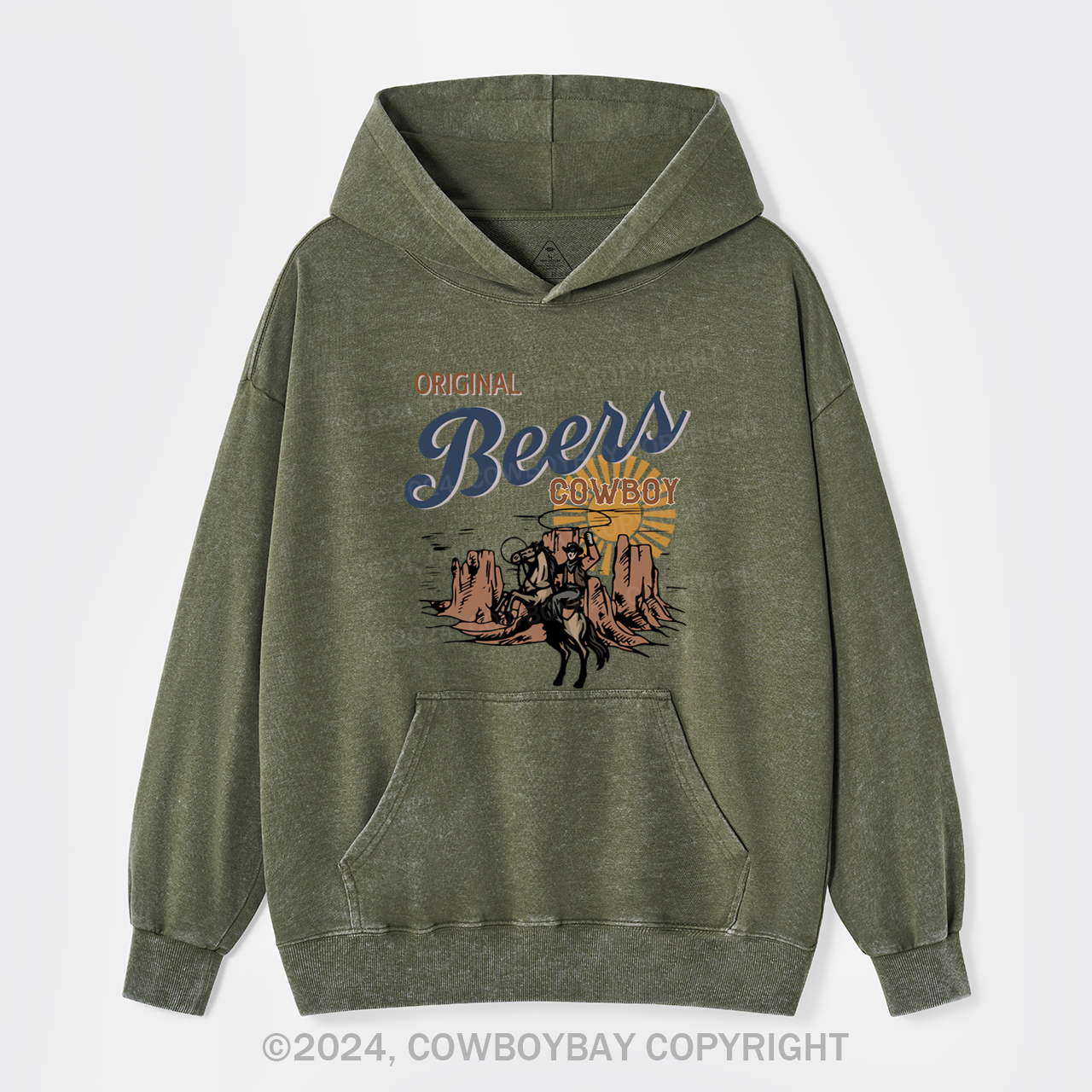 Original Beers Cowboy Garment-Dye Hoodies