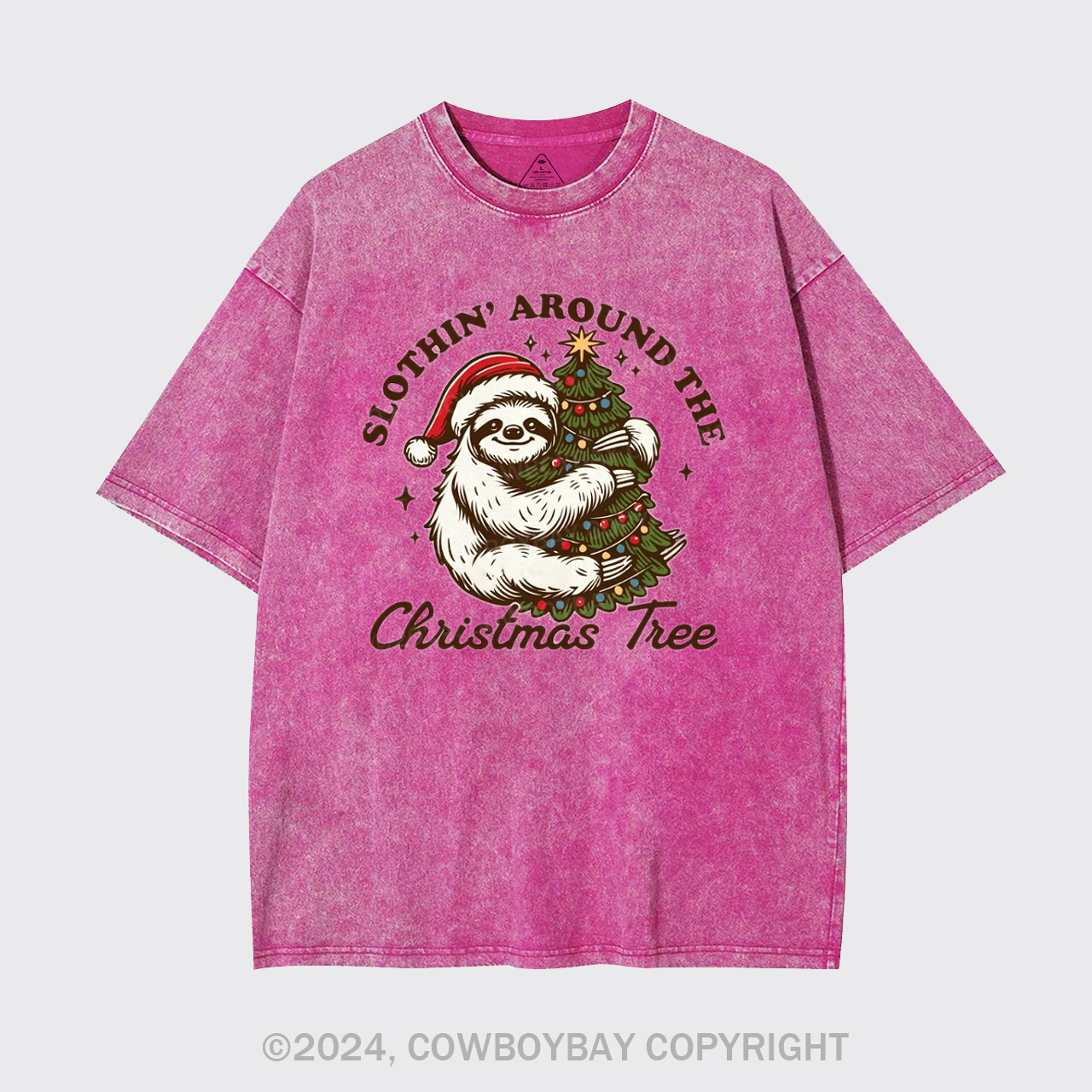 Slothin Around The Christmas Tree Garment-dye Tees