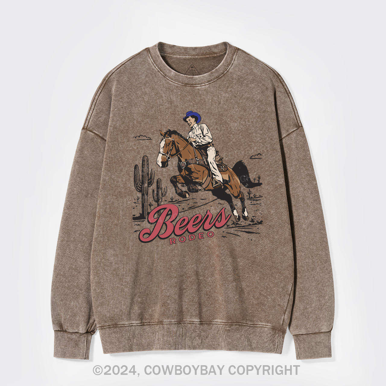 Vintage 90s Beers Retro Cowboy Washed Sweatshirts