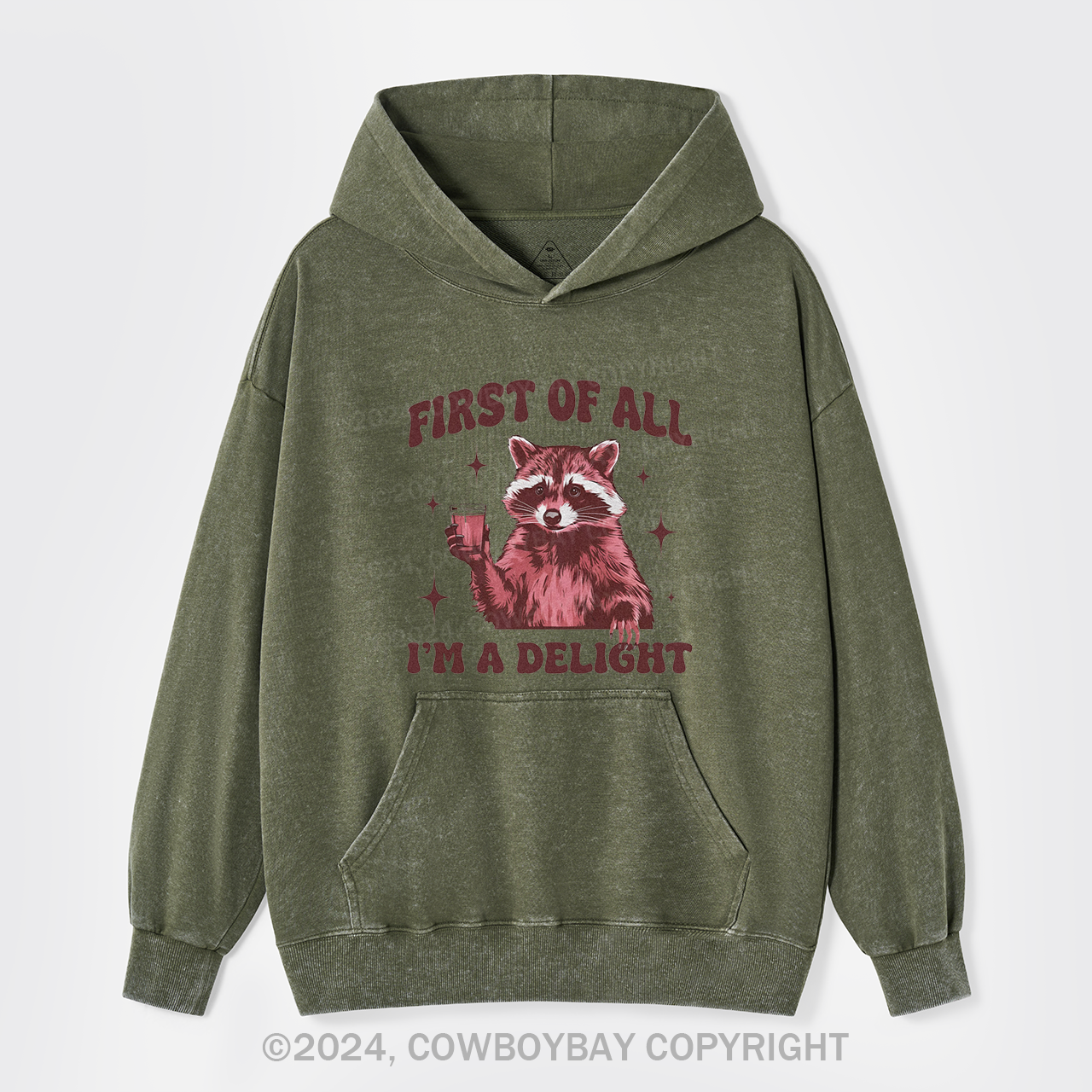 First Of All,I'm A Delight Garment-Dye Hoodies