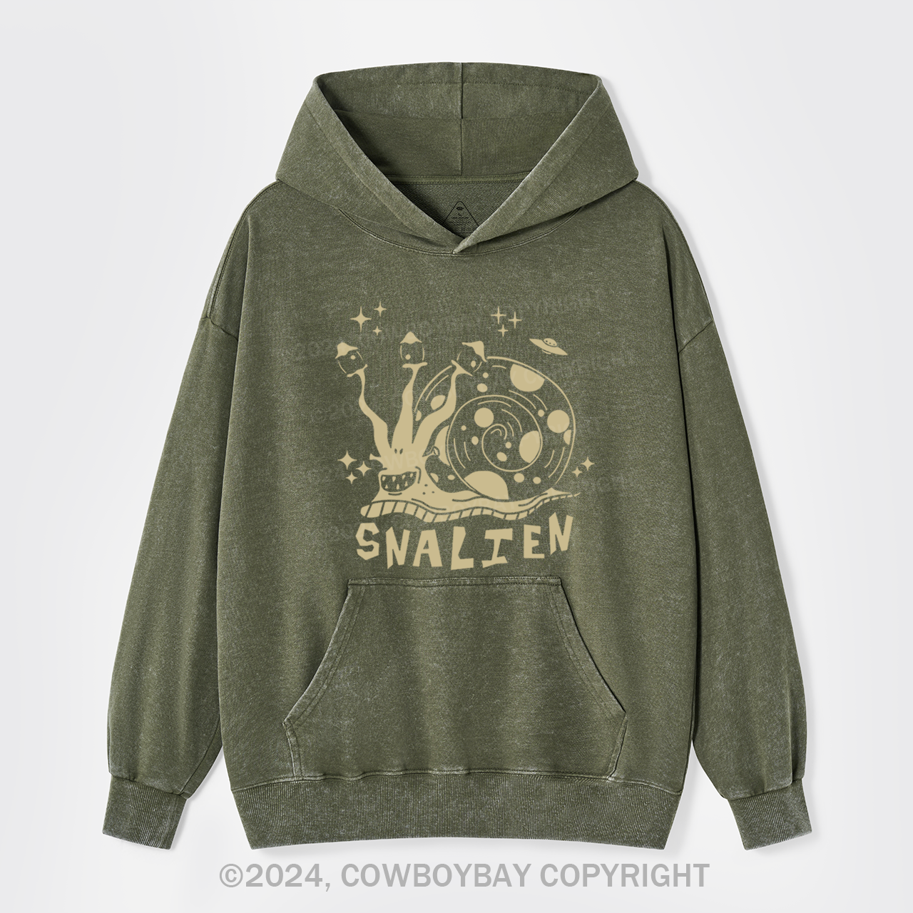 Alien Snail Garment-Dye Hoodies