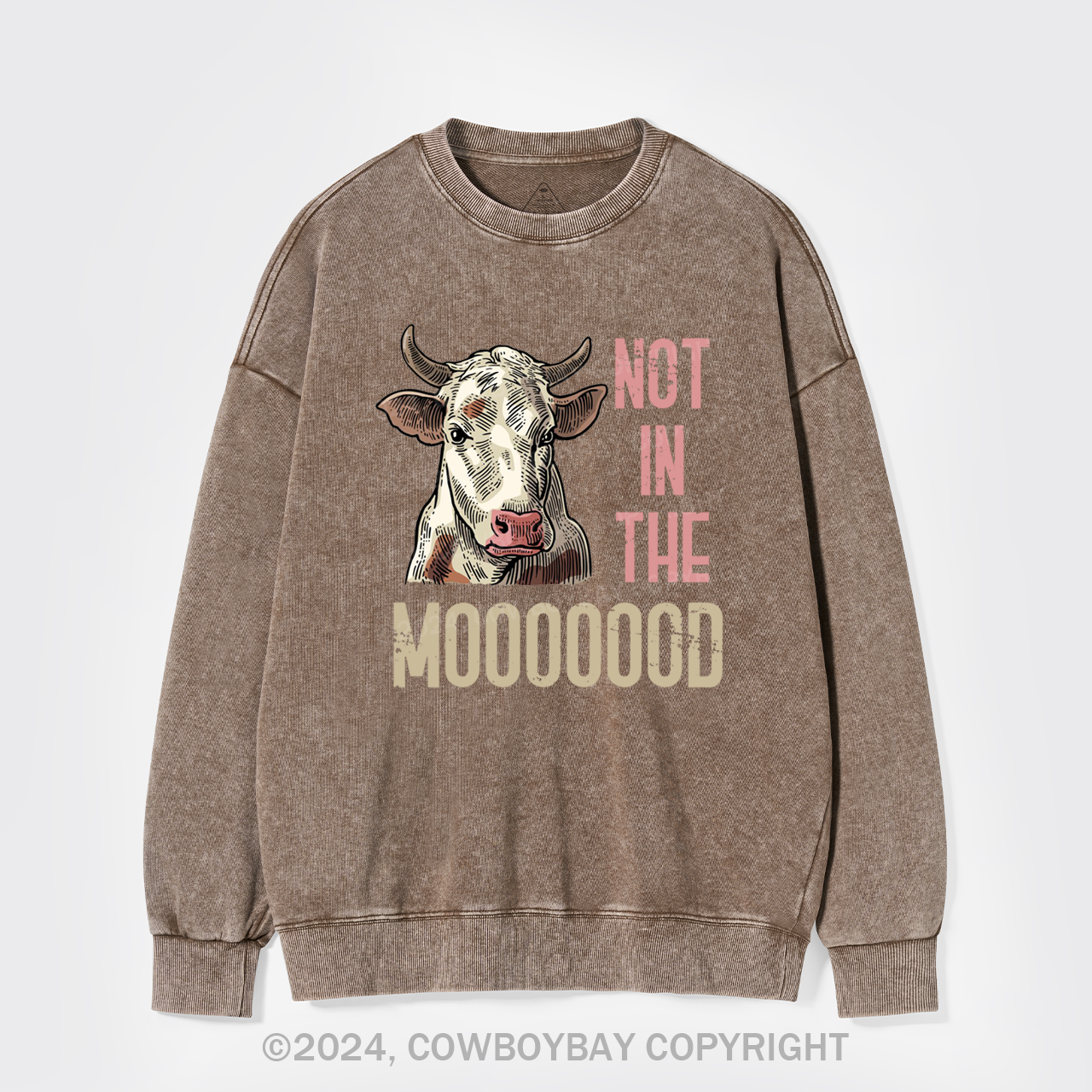 Funny Farmer Quote Cow Washed Sweatshirts